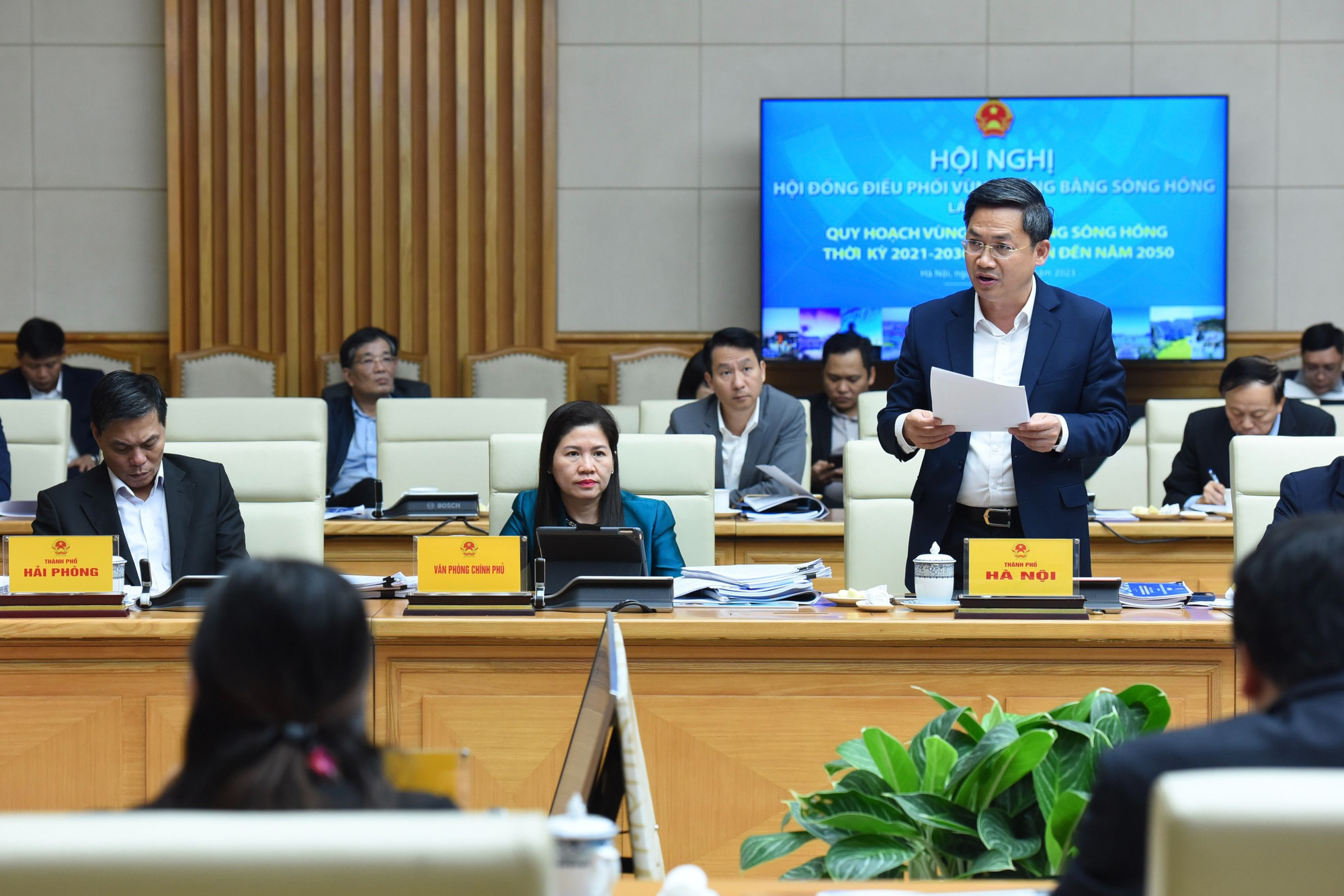 Đại diện lãnh đạo thành phố Hà Nội phát biểu.