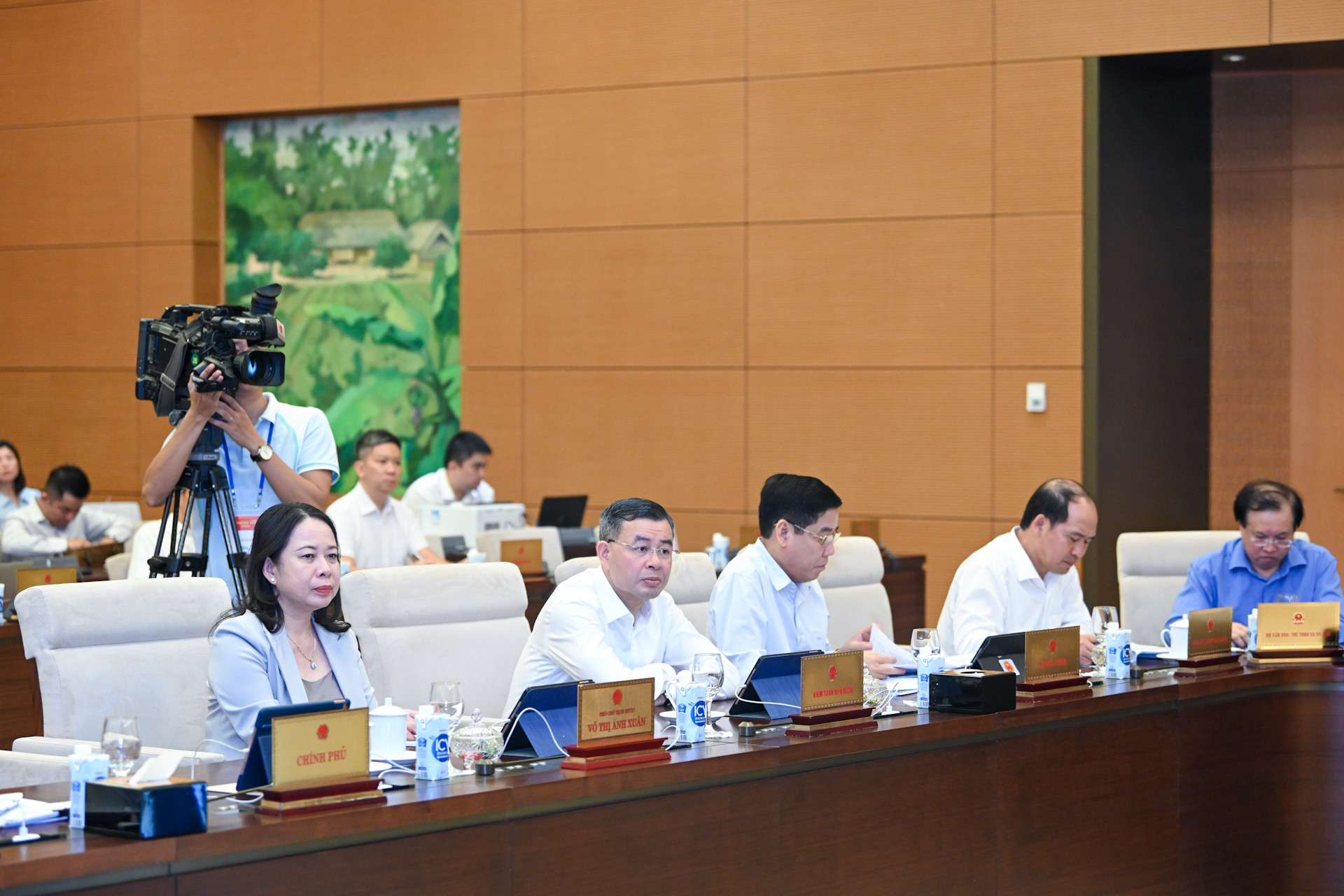 Phó Chủ tịch nước Võ Thị Ánh Xuân cùng lãnh đạo các bộ, ngành và các đại biểu dự phiên họp.