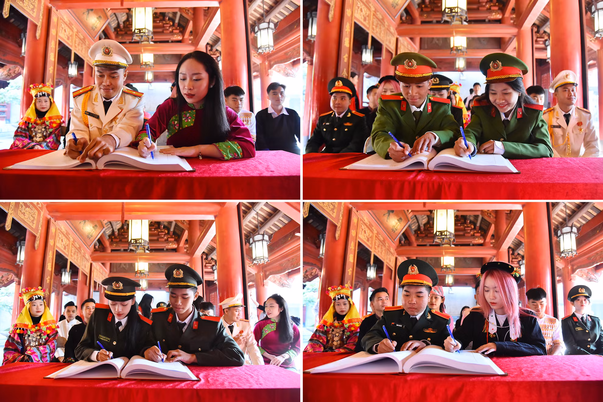 Ghi danh sổ vàng tại Văn Miếu-Quốc Tử Giám - trường đại học đầu tiên của nước ta.