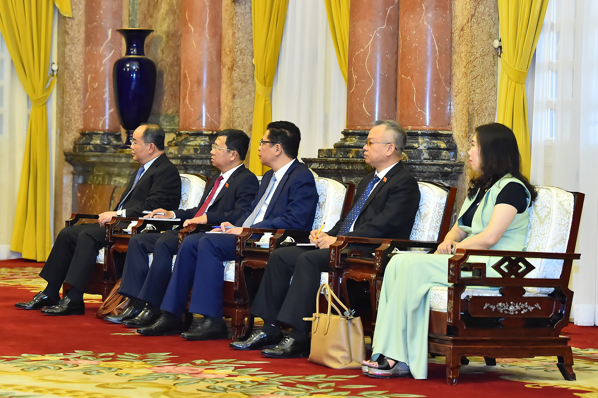 Đoàn đại biểu Việt Nam tham dự buổi tiếp.