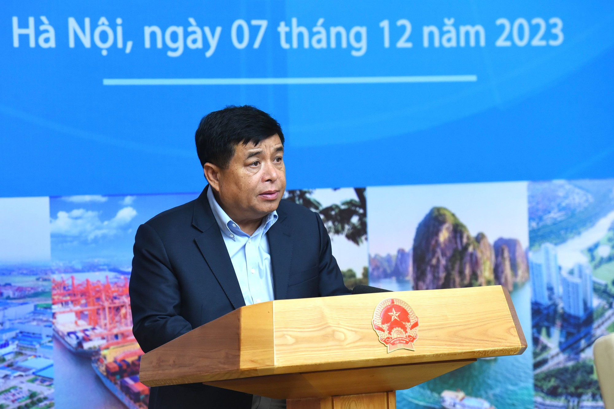 Bộ trưởng Kế hoạch và Đầu tư Nguyễn Chí Dũng phát biểu tại hội nghị.