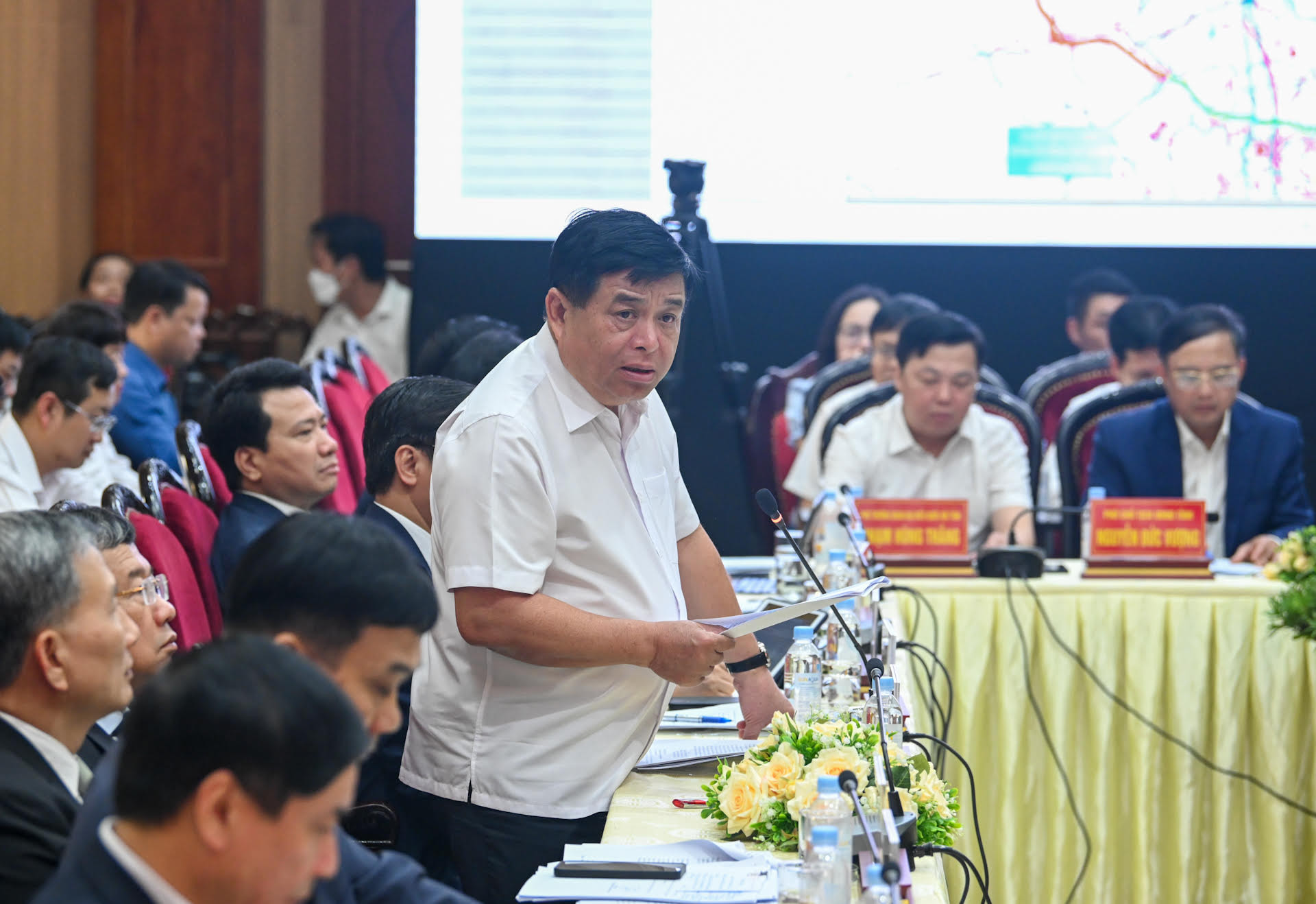 Bộ trưởng Kế hoạch và Đầu tư Nguyễn Chí Dũng phát biểu tại buổi làm việc.