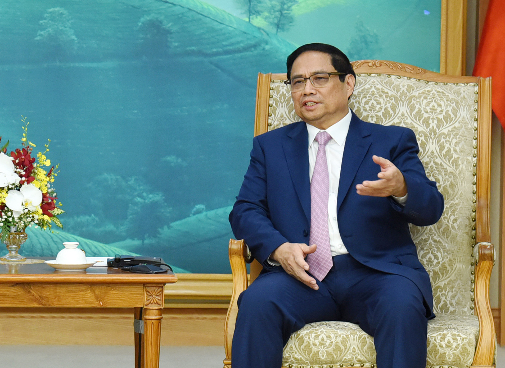 Thủ tướng Phạm Minh Chính phát biểu tại buổi tiếp.