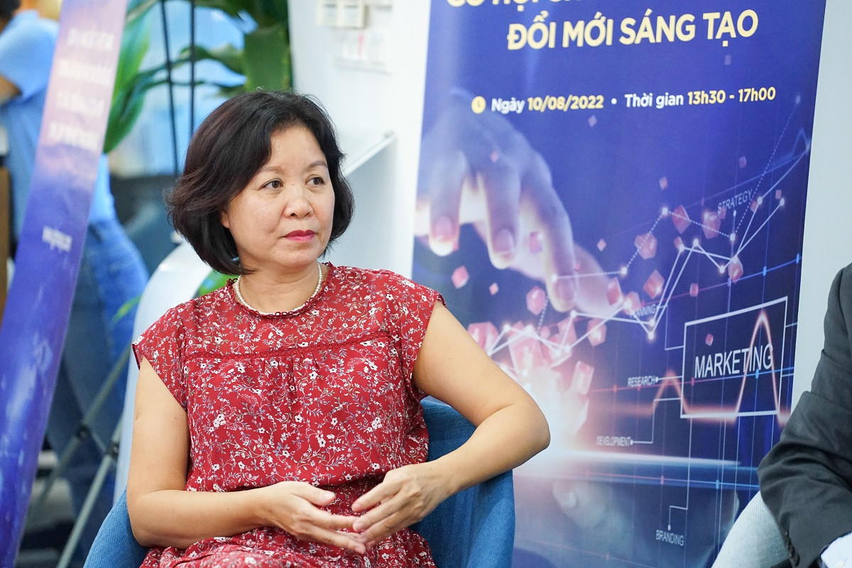 Bà Nguyễn Thị Ngọc Dung (Chuyên gia cấp cao về nghiên cứu và phát triển hệ sinh thái đổi mới sáng tạo, Trung tâm đổi mới sáng tạo Quốc gia, Bộ Kế hoạch và Đầu tư).