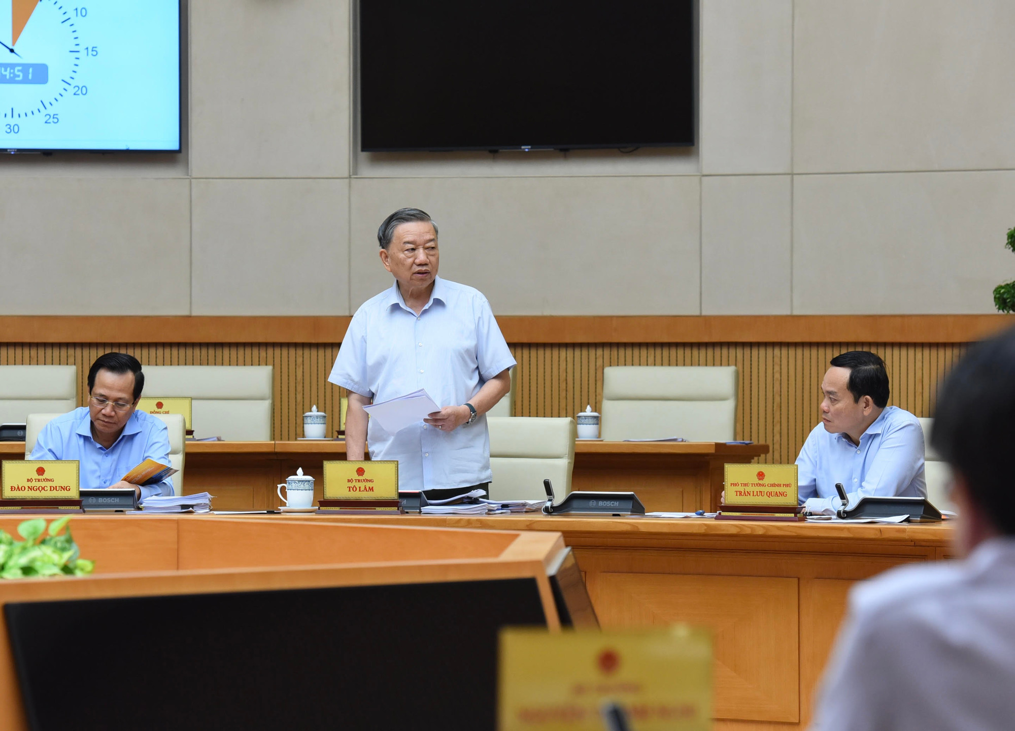 Bộ trưởng Công An Tô Lâm phát biểu.