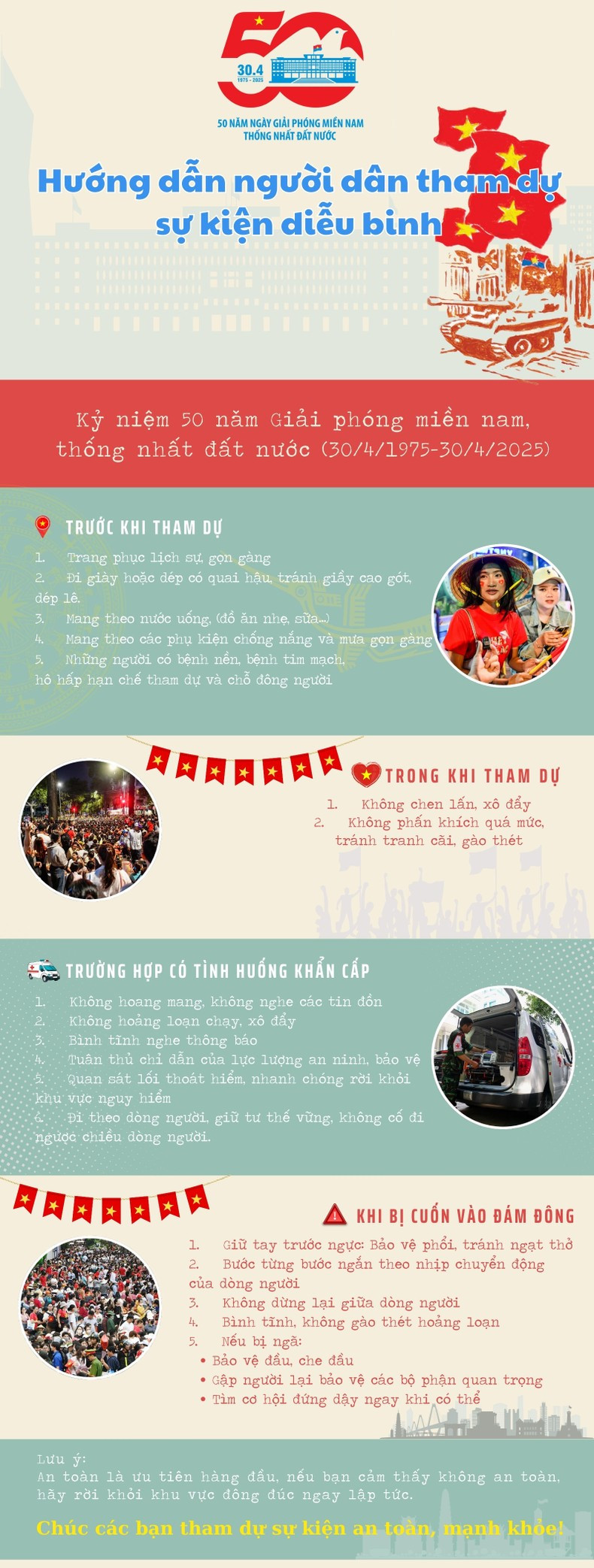 Bảo đảm an toàn khi tham gia sự kiện. (Infographic: ĐĂNG PHI) Bảo đảm an toàn khi tham gia sự kiện. (Infographic: ĐĂNG PHI)