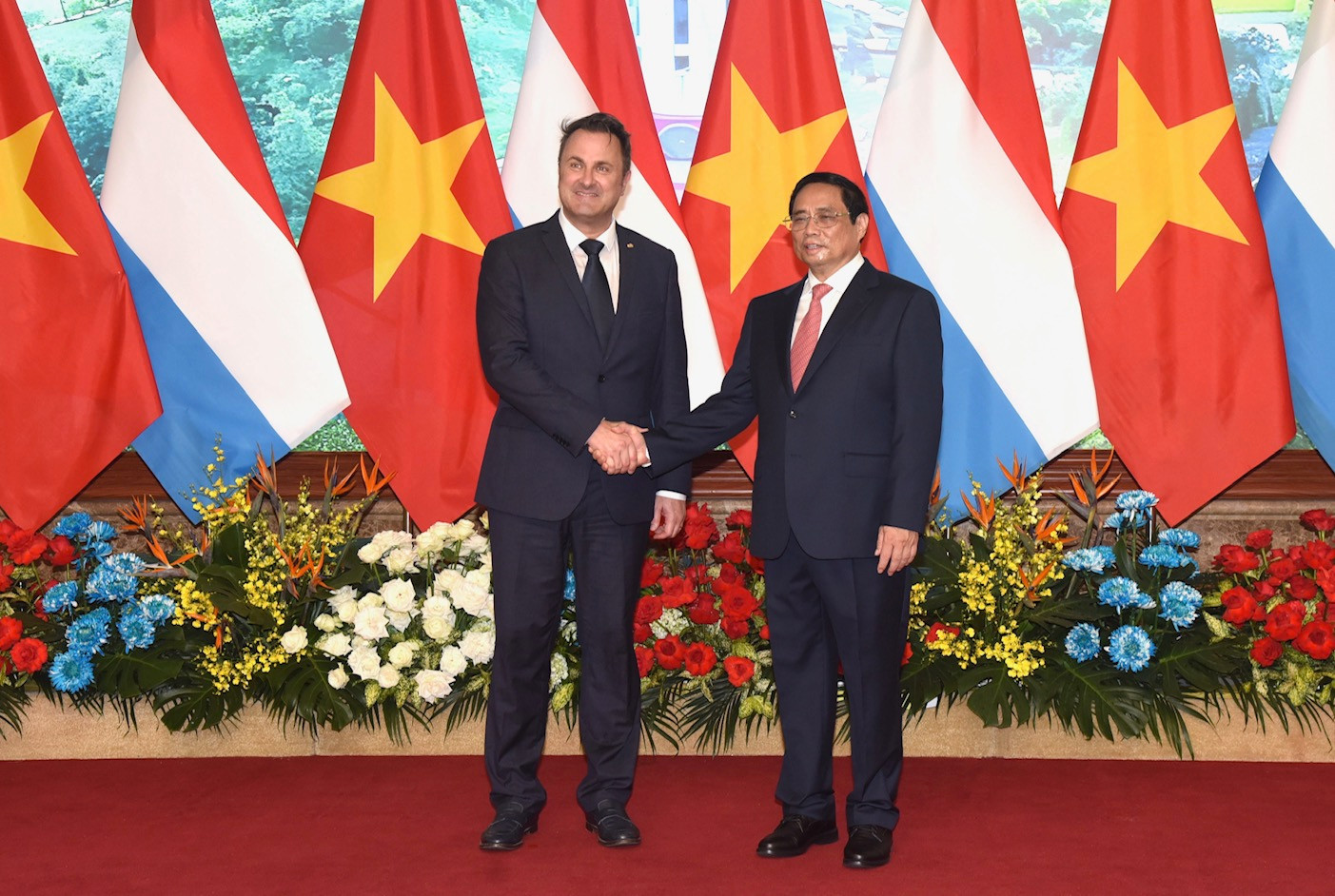 Thủ tướng Phạm Minh Chính và Thủ tướng Đại Công quốc Luxembourg Xavier Bettel.