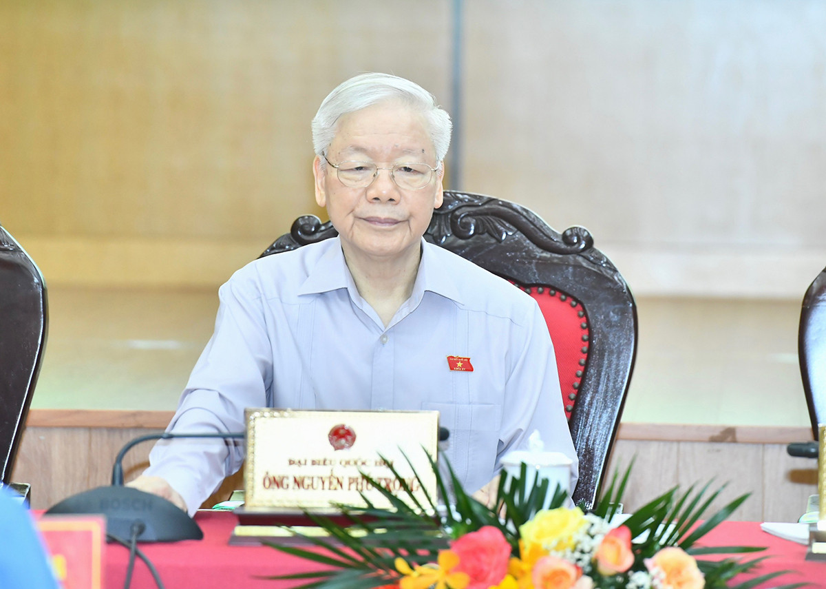 Tổng Bí thư Nguyễn Phú Trọng dự hội nghị tiếp xúc cử tri đơn vị bầu cử số 1, thành phố Hà Nội.