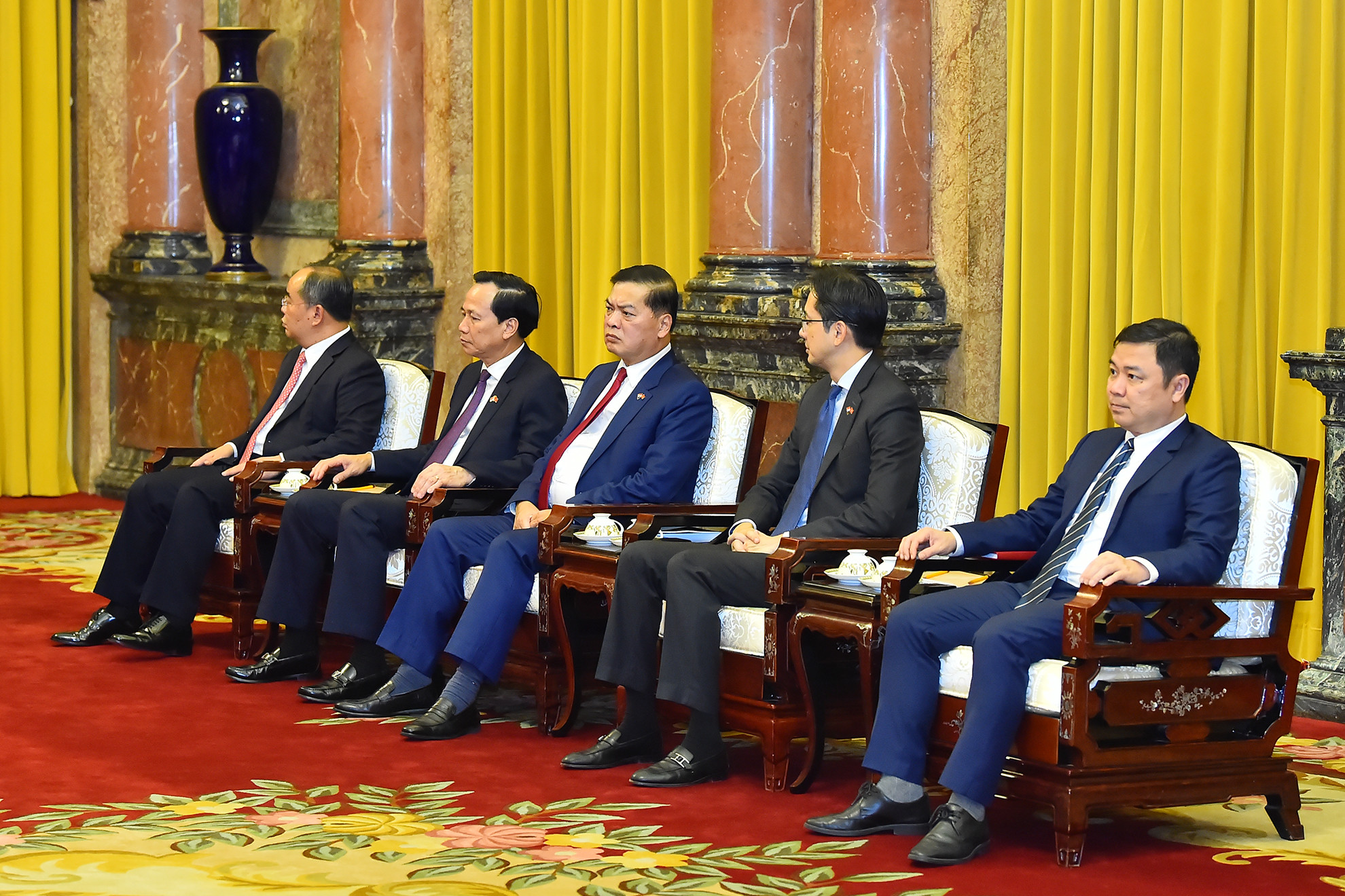 Đoàn đại biểu Việt Nam tham dự buổi tiếp.