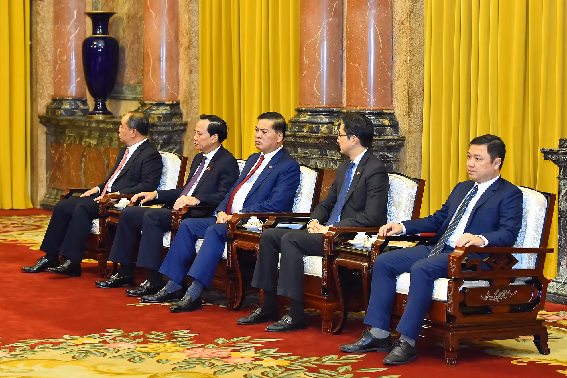 Đoàn đại biểu Việt Nam tham dự buổi tiếp.