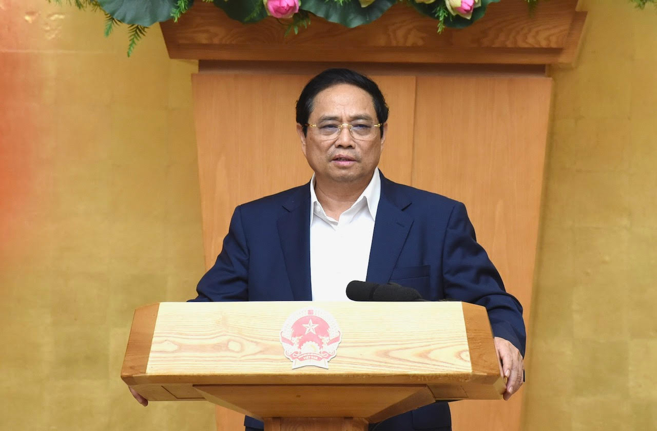 Thủ tướng Phạm Minh Chính phát biểu kết luận hội nghị.