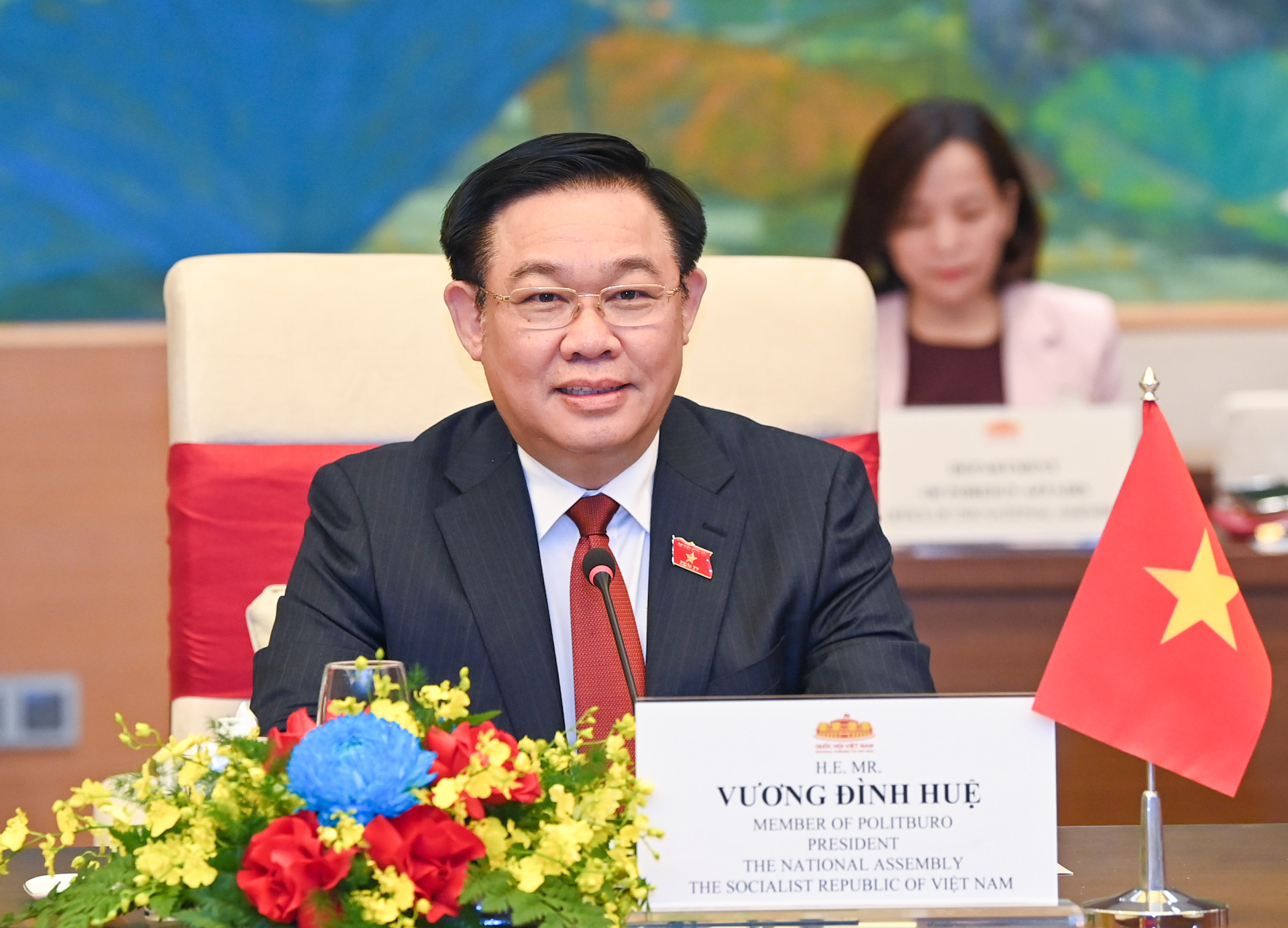 Chủ tịch Quốc hội Vương Đình Huệ phát biểu tại buổi hội kiến. Chủ tịch Quốc hội Vương Đình Huệ phát biểu tại buổi hội kiến.