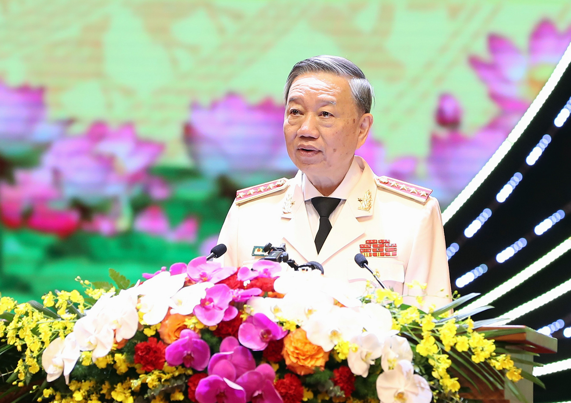 Bộ trưởng Công an Tô Lâm phát biểu tại lễ kỷ niệm.