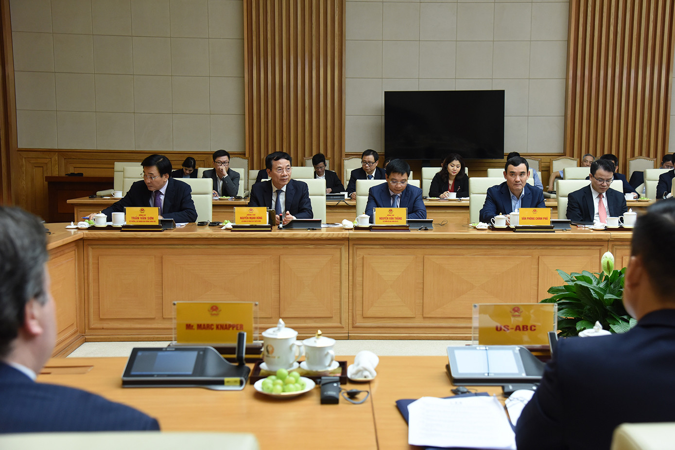 Bộ trưởng Thông tin và Truyền thông Nguyễn Mạnh Hùng phát biểu.