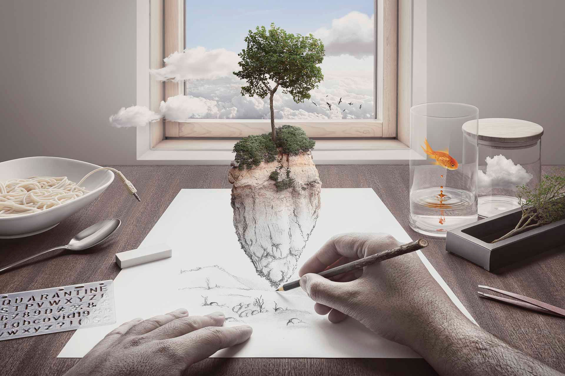 Tác phẩm "New reality" (tạm dịch Thực tại mới), tác giả André Boto (Bồ Đào Nha), Huy chương Vàng VAPA, đề tài ý tưởng.