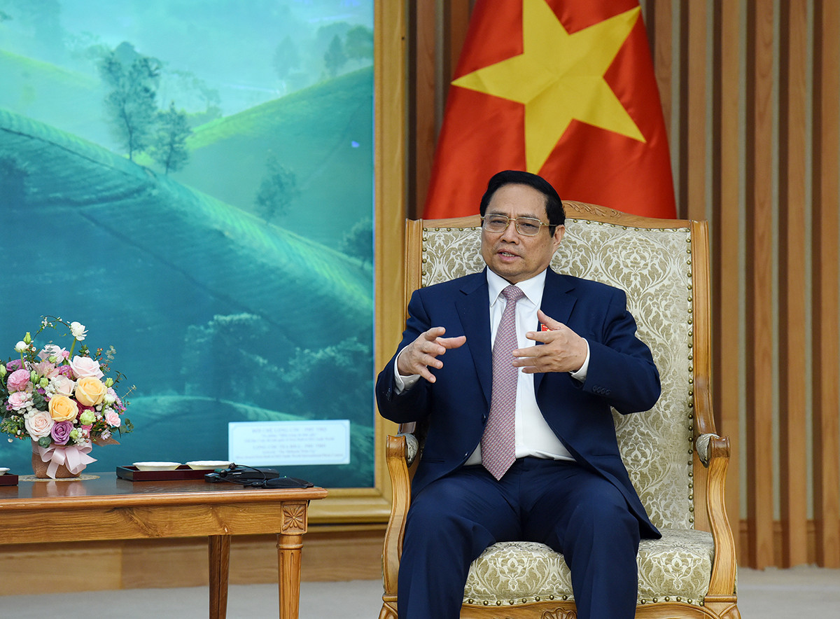 Thủ tướng Phạm Minh Chính phát biểu tại buổi tiếp.