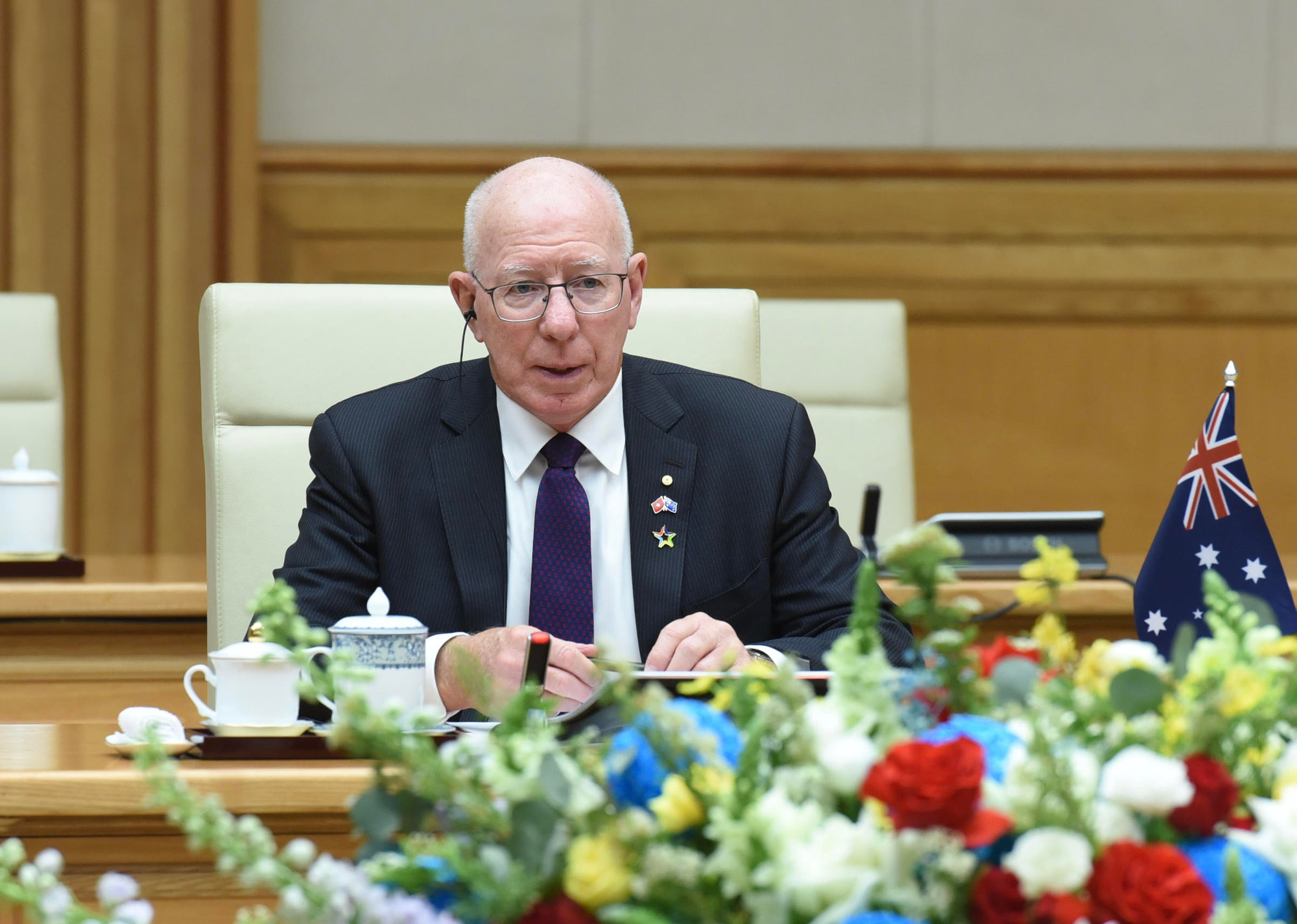 Toàn quyền Australia David Hurley phát biểu. Toàn quyền Australia David Hurley phát biểu.