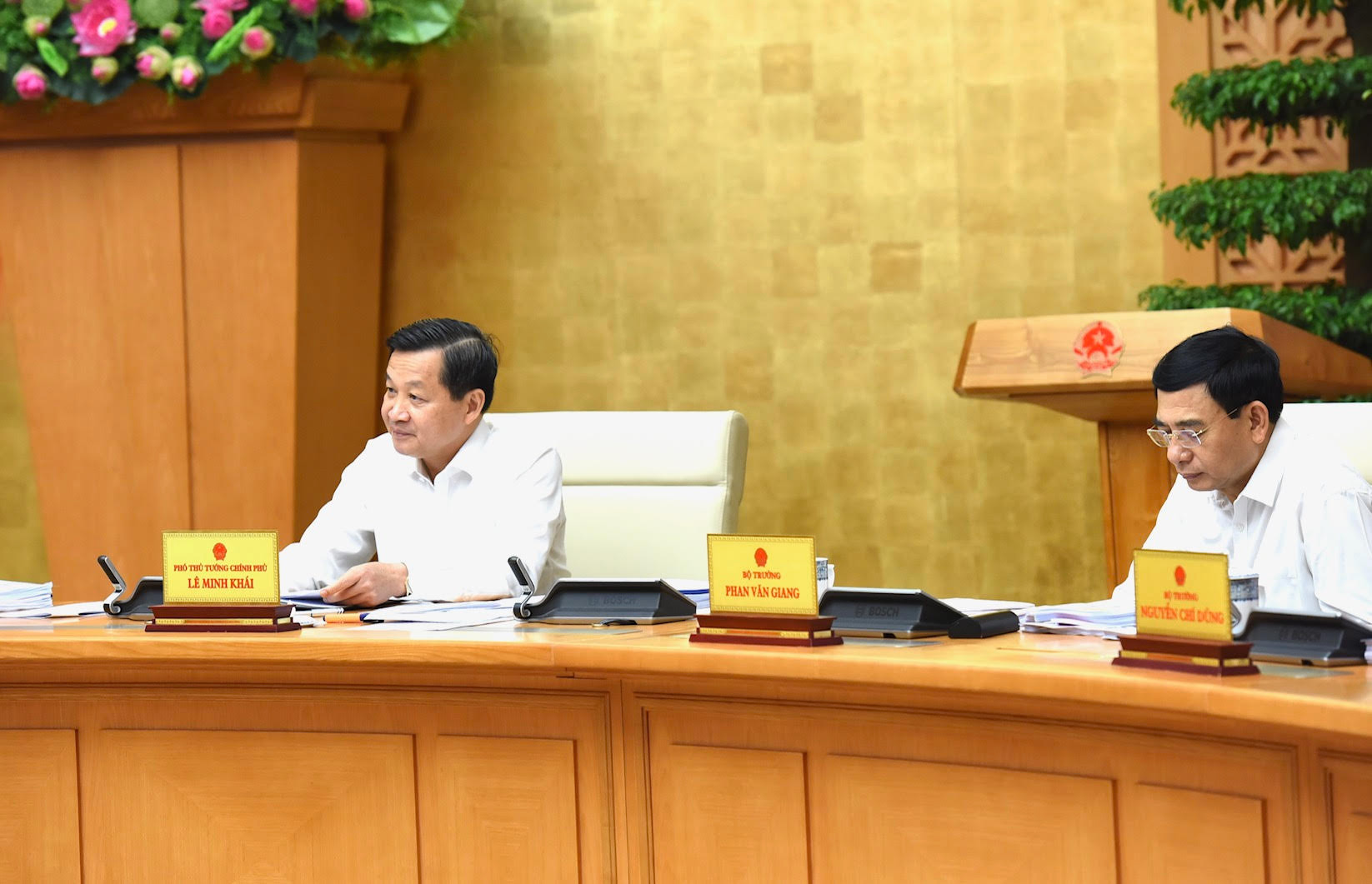 Phó Thủ tướng Lê Minh Khái phát biểu.