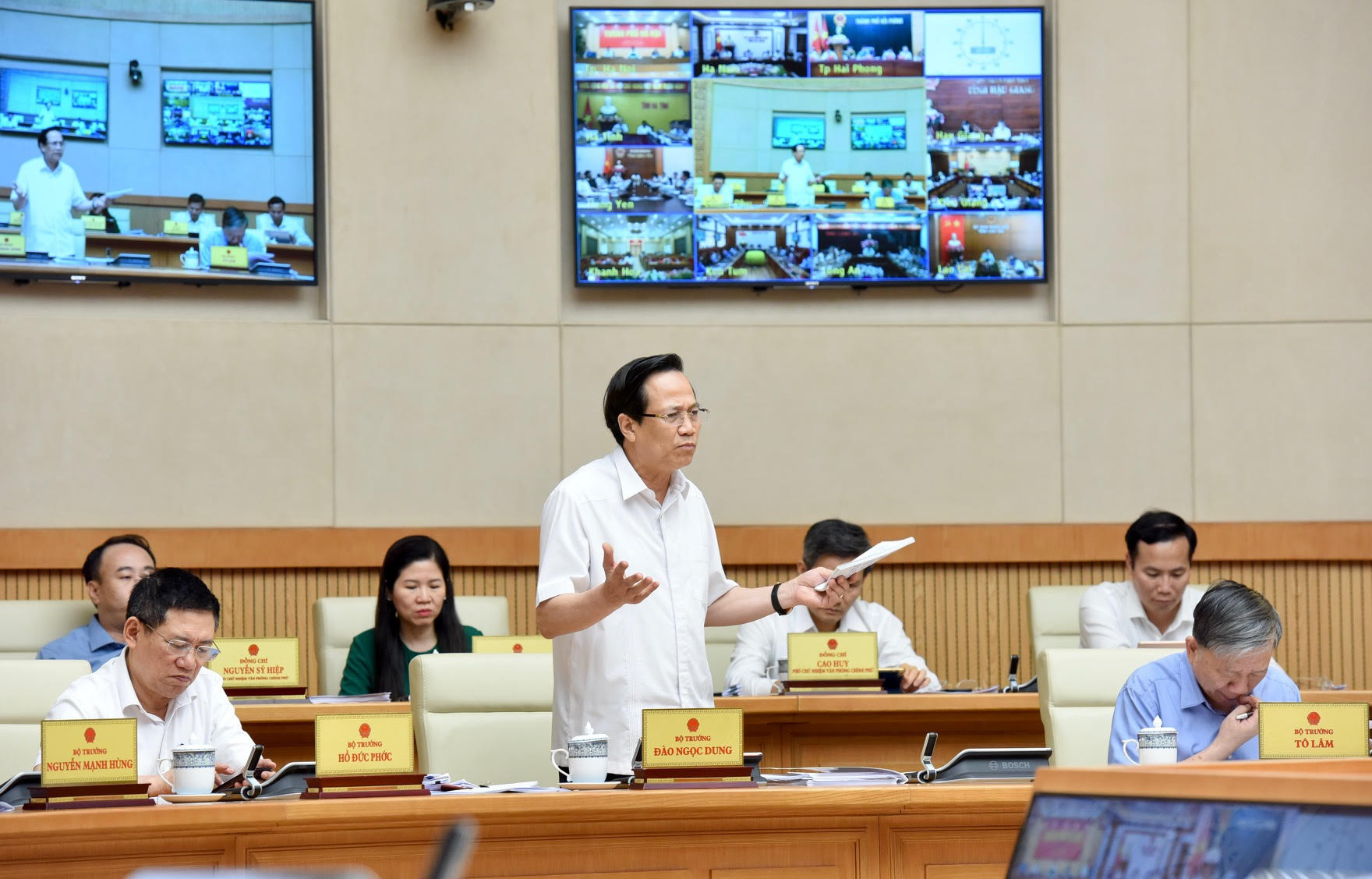 Bộ trưởng Lao động, Thương binh và Xã hội Đào Ngọc Dung phát biểu.