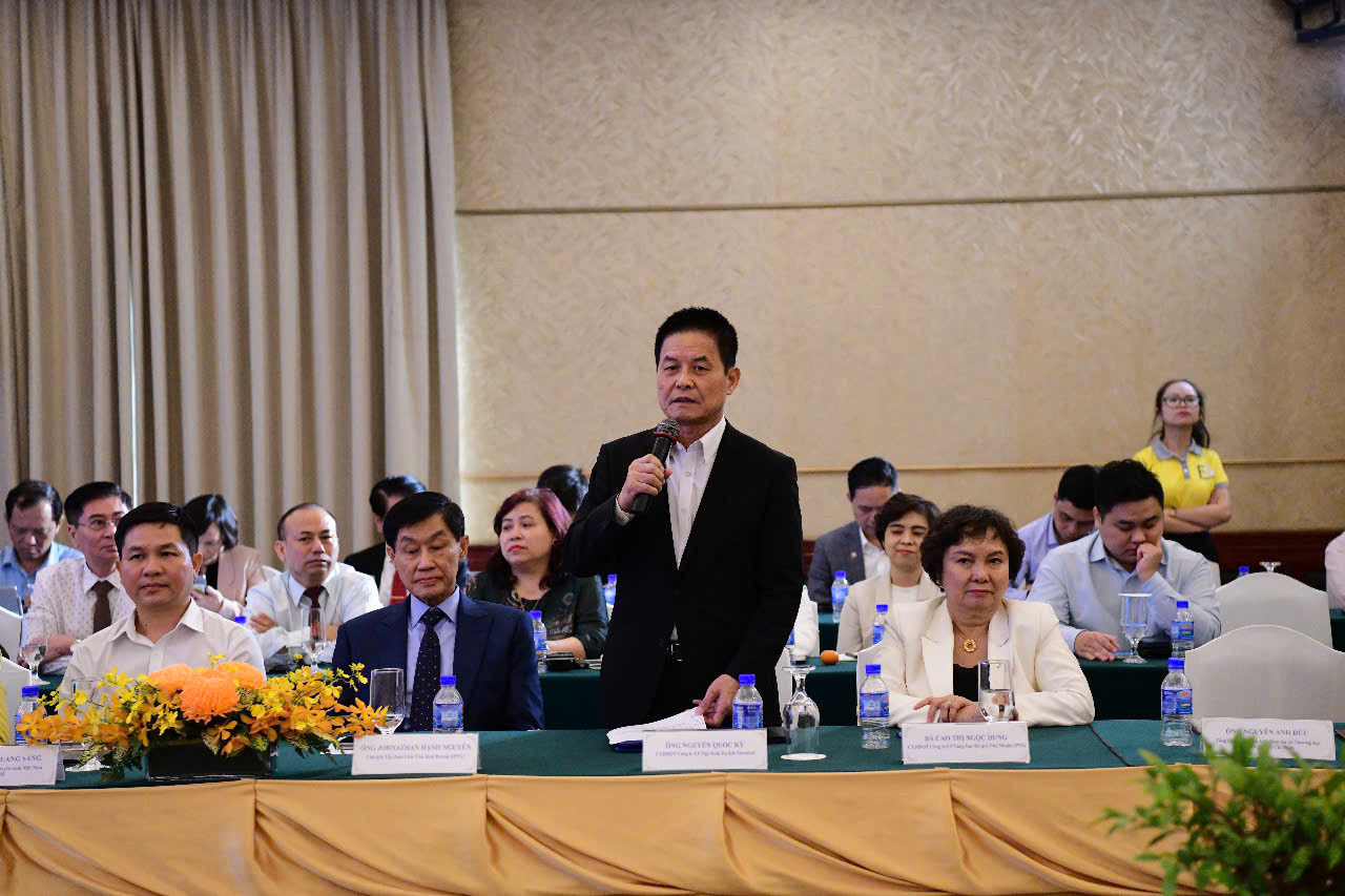 Ông Nguyễn Quốc Kỳ, Chủ tịch Hội đồng quản trị Vietravel phát biểu. (Ảnh: THẾ DƯƠNG)