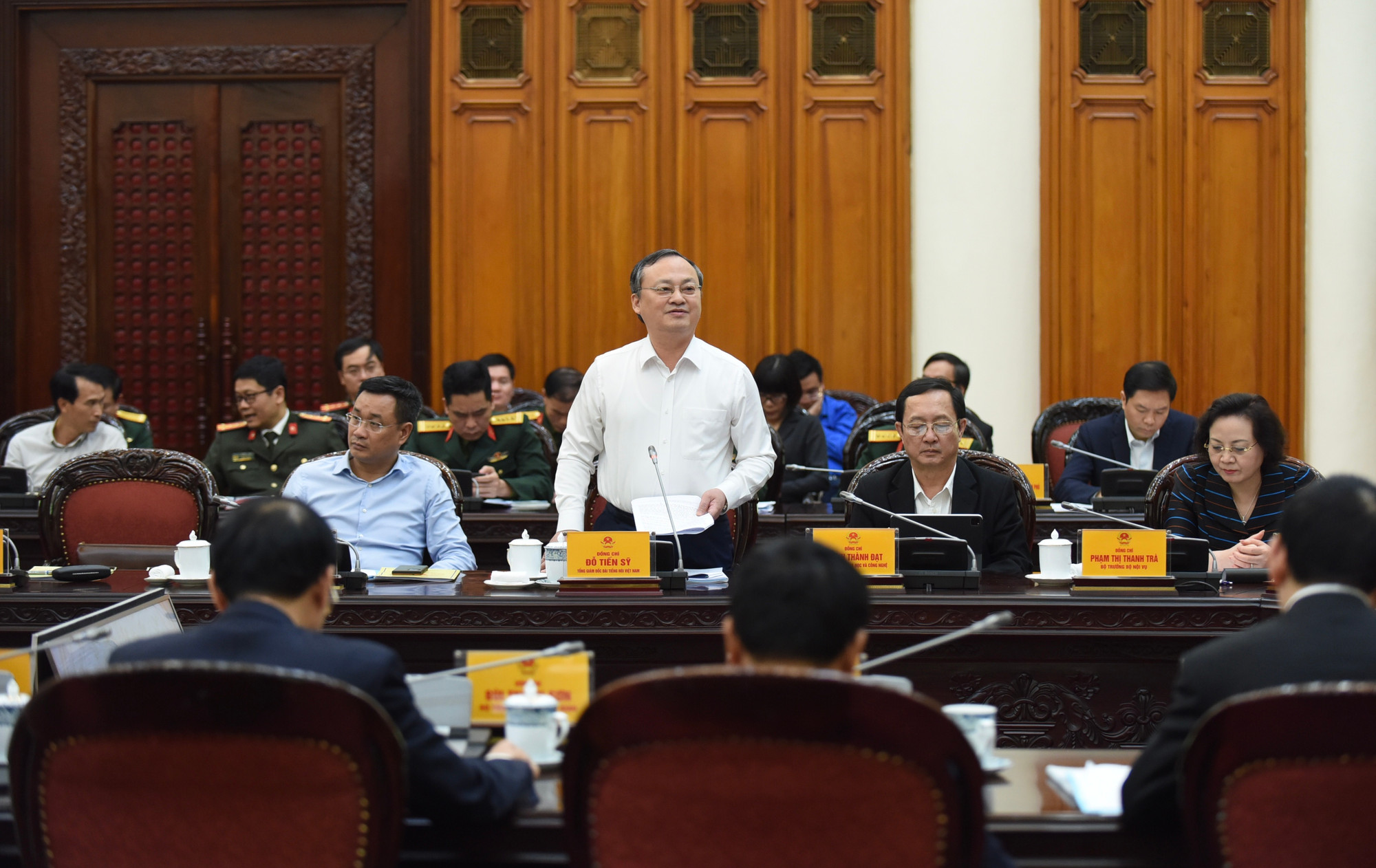 Tổng Giám đốc Đài Tiếng nói Việt Nam Đỗ Tiến Sỹ phát biểu.