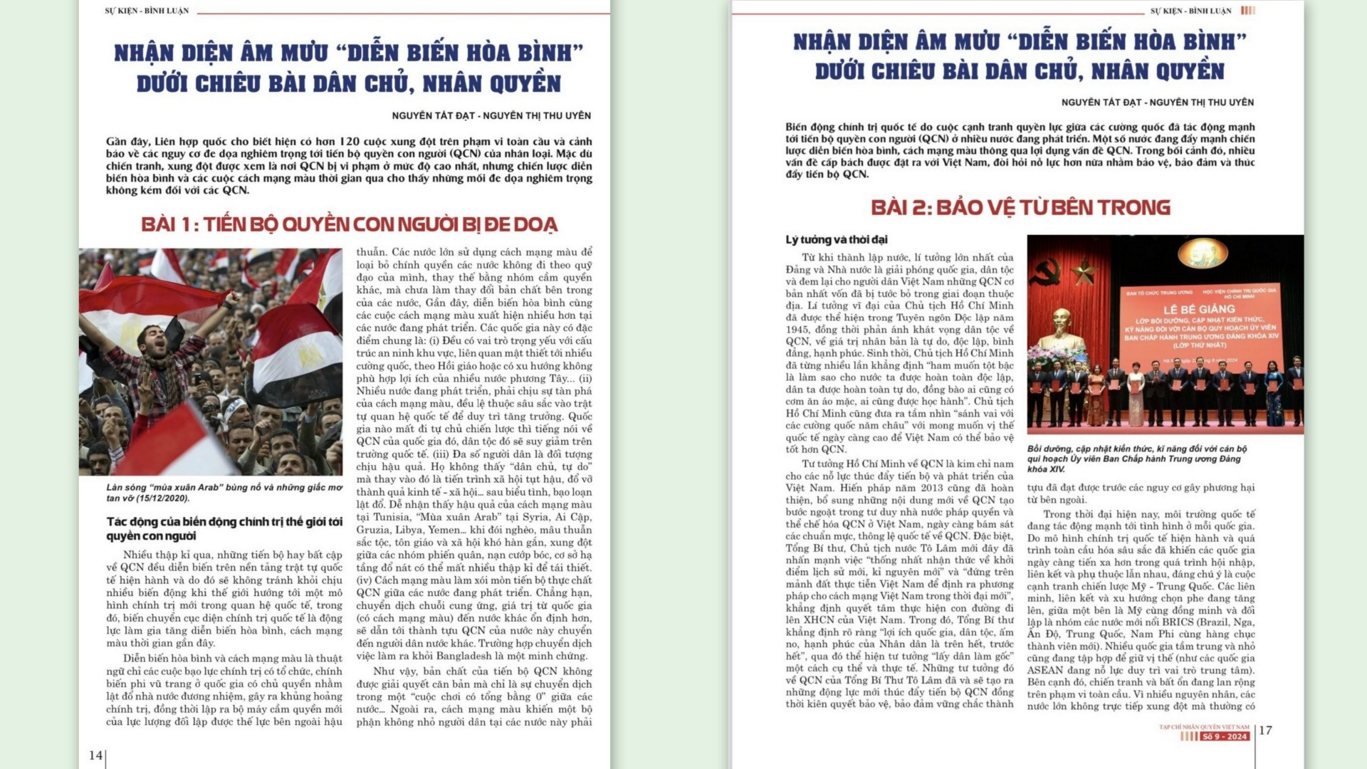 Loạt bài “Nhận diện âm mưu ‘diễn biến hòa bình’ dưới chiêu bài dân chủ và nhân quyền”.