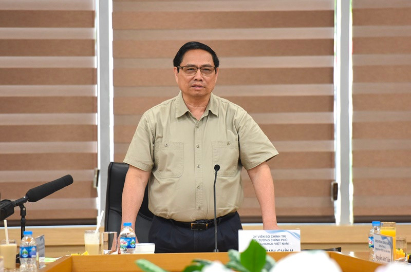 Thủ tướng Phạm Minh Chính phát biểu tại buổi làm việc với Ban lãnh đạo Samsung Việt Nam.