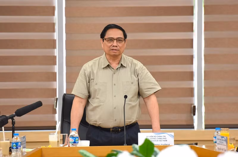 Thủ tướng Phạm Minh Chính phát biểu tại buổi làm việc với Ban lãnh đạo Samsung Việt Nam.