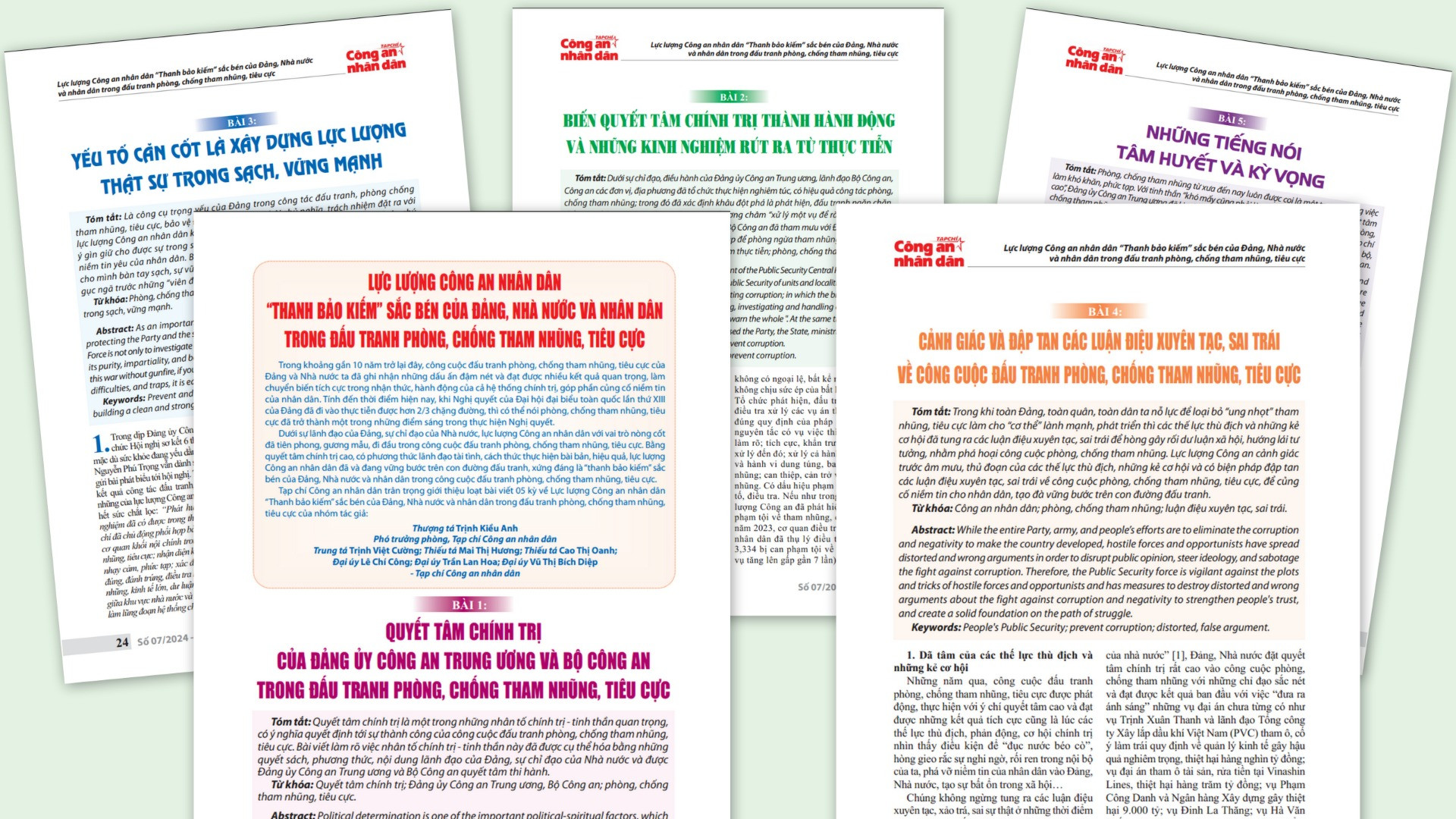 Loạt bài 5 kỳ “Lực lượng Công an nhân dân ‘thanh bảo kiếm’ sắc bén của Đảng, Nhà nước và nhân dân trong đấu tranh phòng, chống tham nhũng, tiêu cực”.