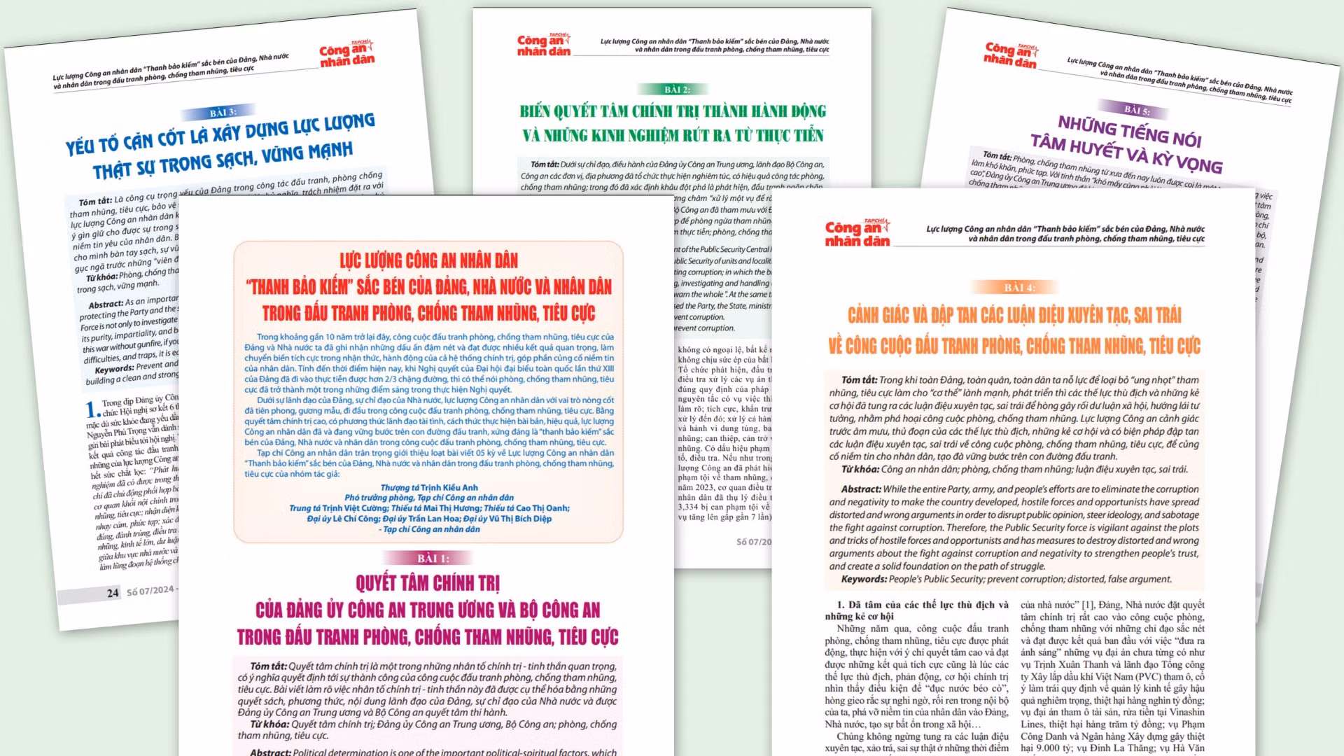 Loạt bài 5 kỳ “Lực lượng Công an nhân dân ‘thanh bảo kiếm’ sắc bén của Đảng, Nhà nước và nhân dân trong đấu tranh phòng, chống tham nhũng, tiêu cực”.