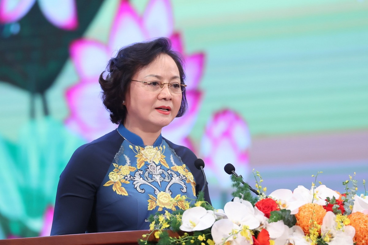 Bộ trưởng Nội vụ Phạm Thị Thanh Trà phát biểu tại Hội nghị.