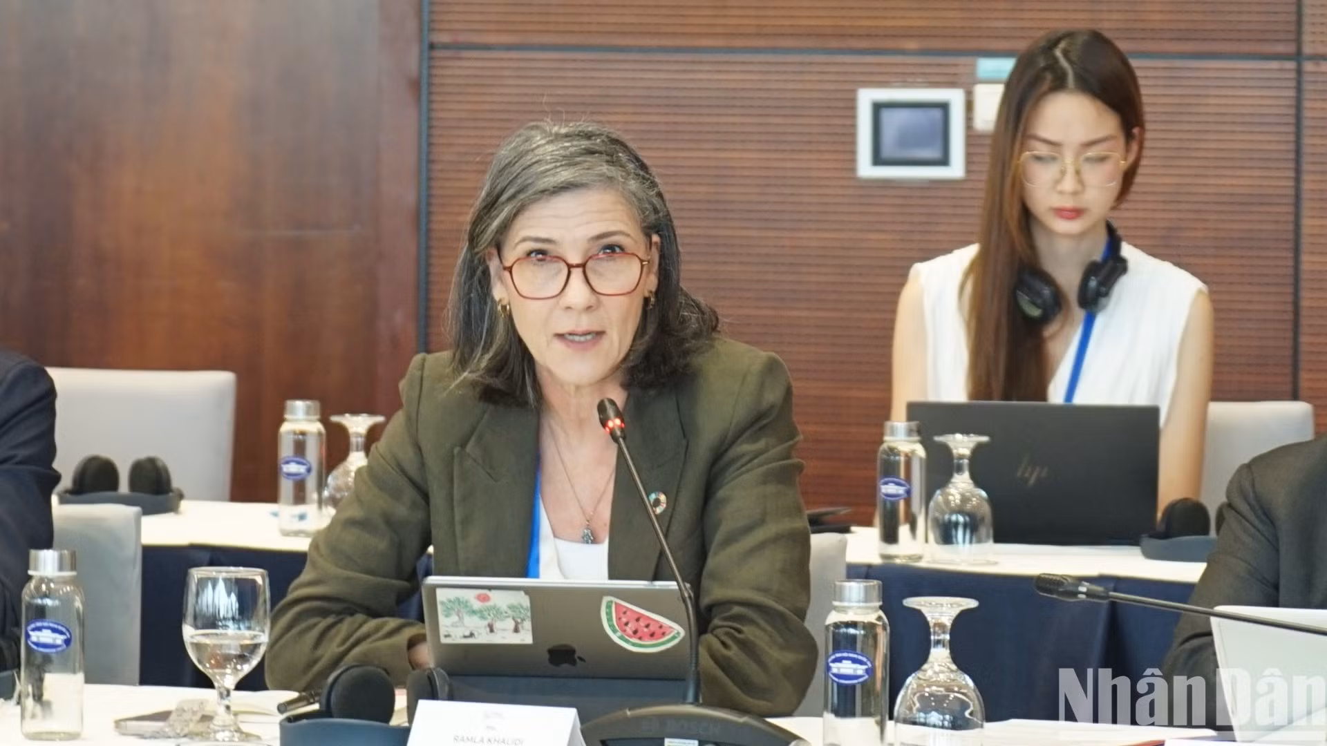 Bà Ramla Khalidi, Đại diện thường trú UNDP Việt Nam phát biểu. (Ảnh: TRUNG HƯNG)