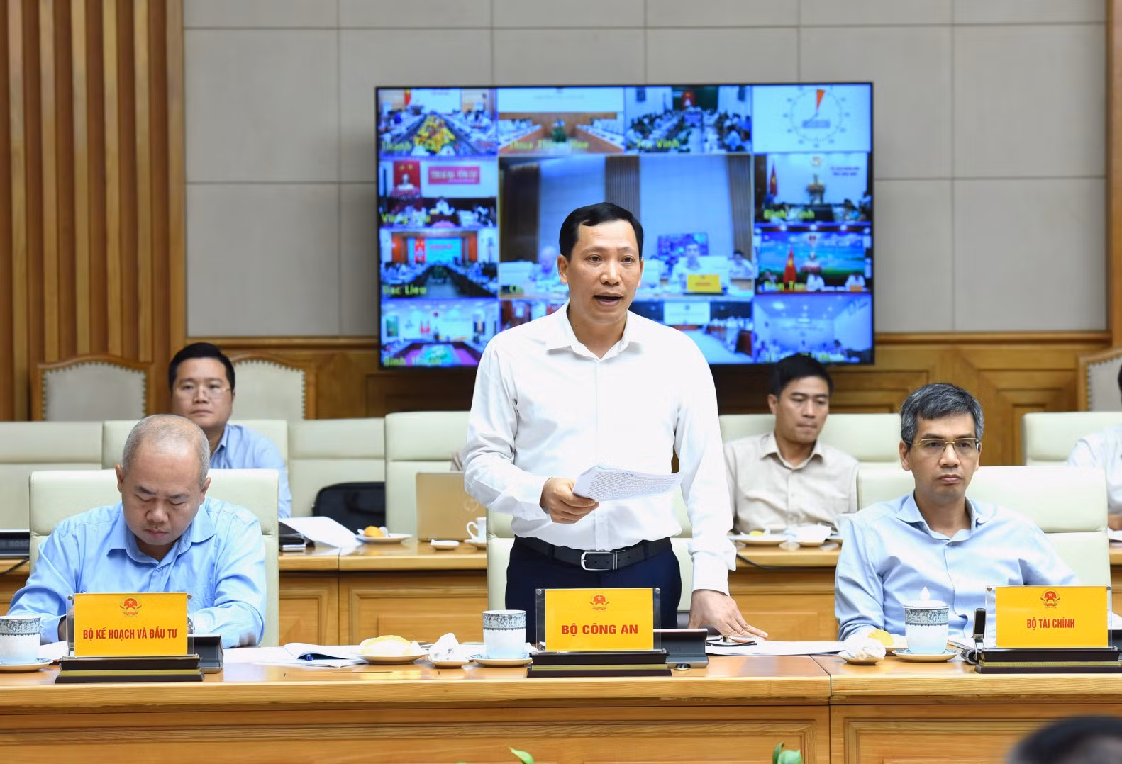 Đại diện lãnh đạo Bộ Công an phát biểu.