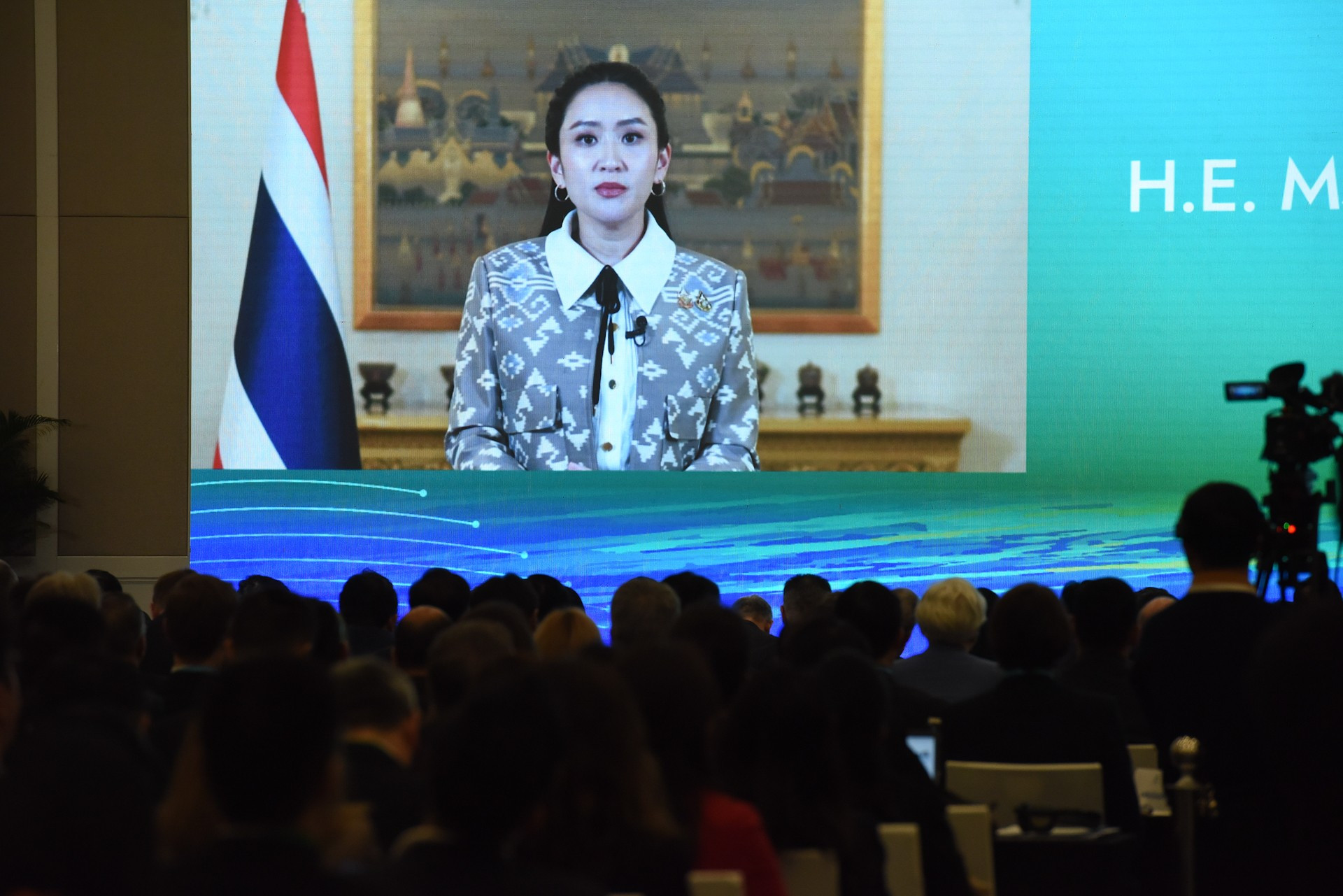 Thủ tướng Thái Lan Paetongtarn Shinawatra gửi thông điệp đến Diễn đàn Tương lai ASEAN. (Ảnh: TRẦN HẢI) Thủ tướng Thái Lan Paetongtarn Shinawatra gửi thông điệp đến Diễn đàn Tương lai ASEAN. (Ảnh: TRẦN HẢI)