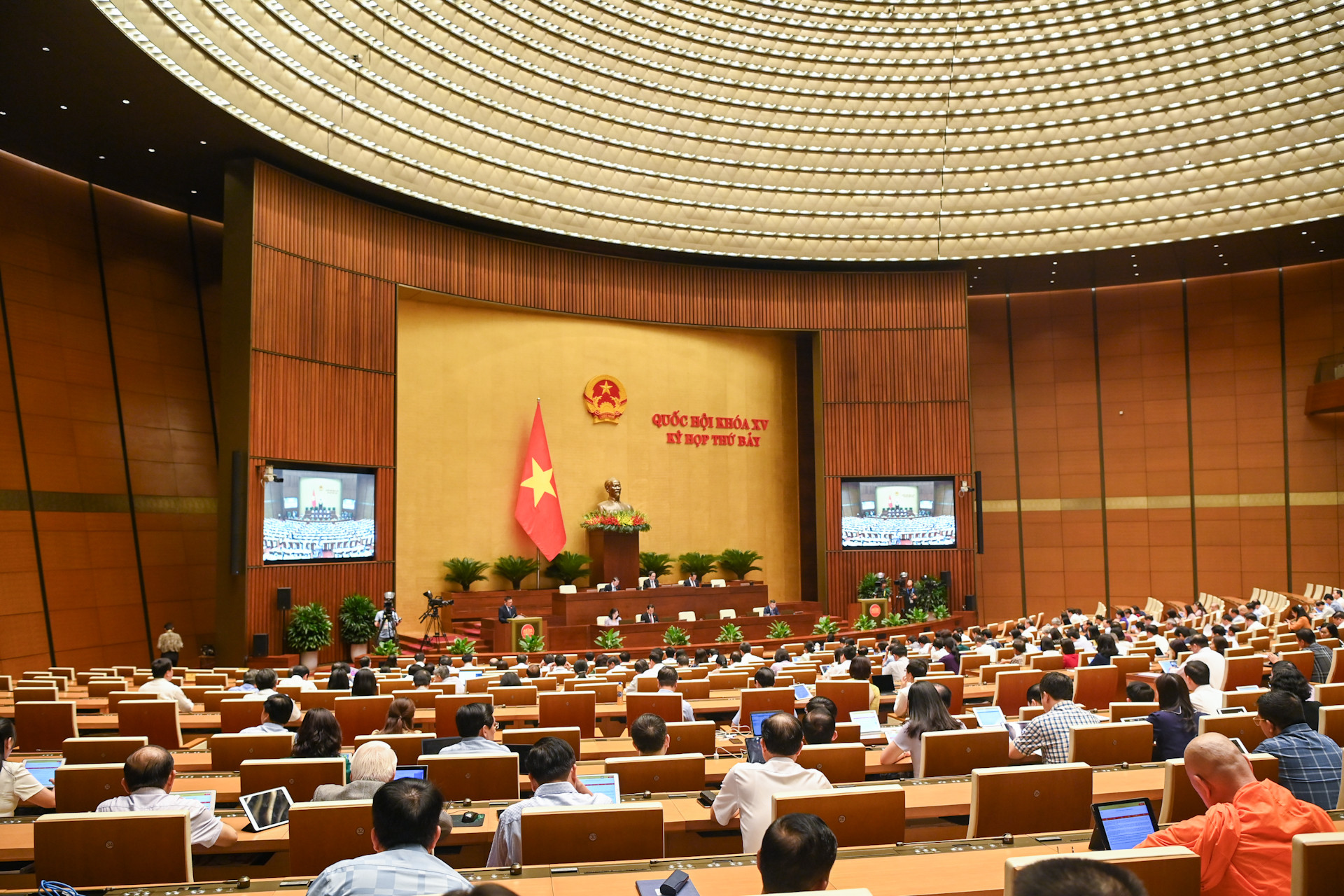 Quang cảnh một phiên họp của Quốc hội tại Kỳ họp thứ 7. (Ảnh: DUY LINH)
