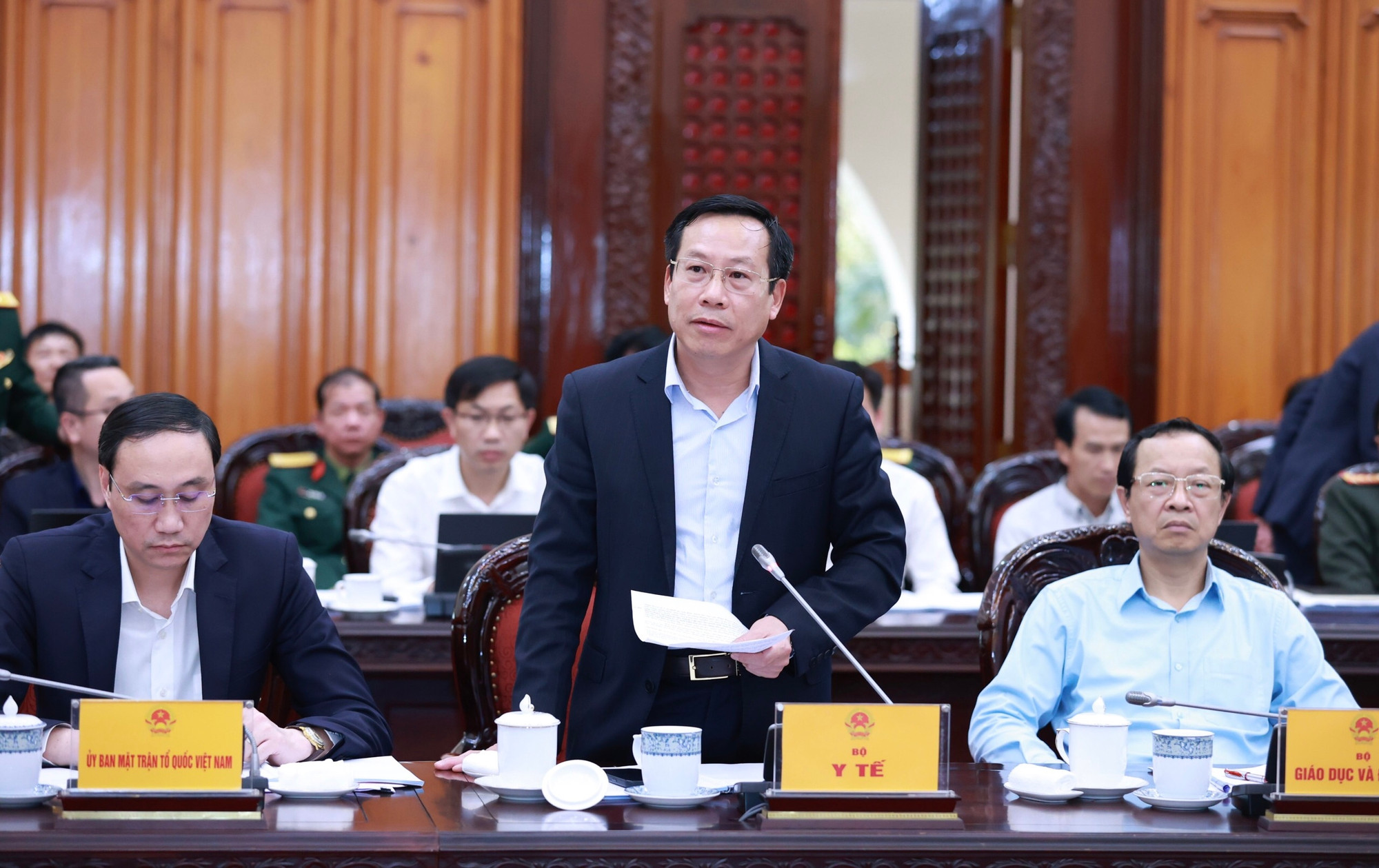 Đại diện lãnh đạo Bộ Y tế phát biểu.