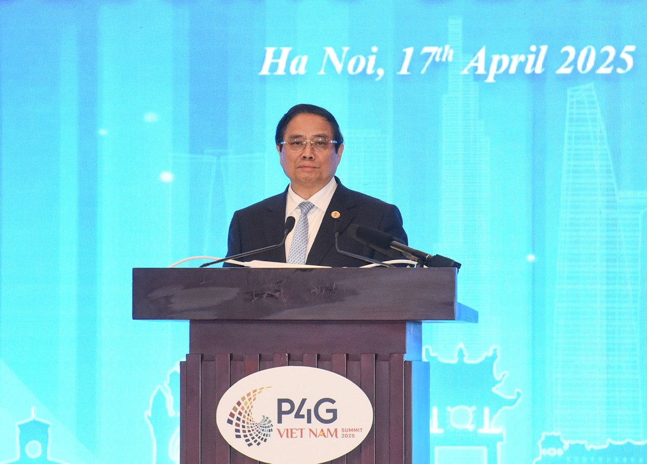 Thủ tướng Phạm Minh Chính phát biểu bế mạc Hội nghị Thượng đỉnh P4G lần thứ 4. (Ảnh: TRẦN HẢI) Thủ tướng Phạm Minh Chính phát biểu bế mạc Hội nghị Thượng đỉnh P4G lần thứ 4. (Ảnh: TRẦN HẢI)