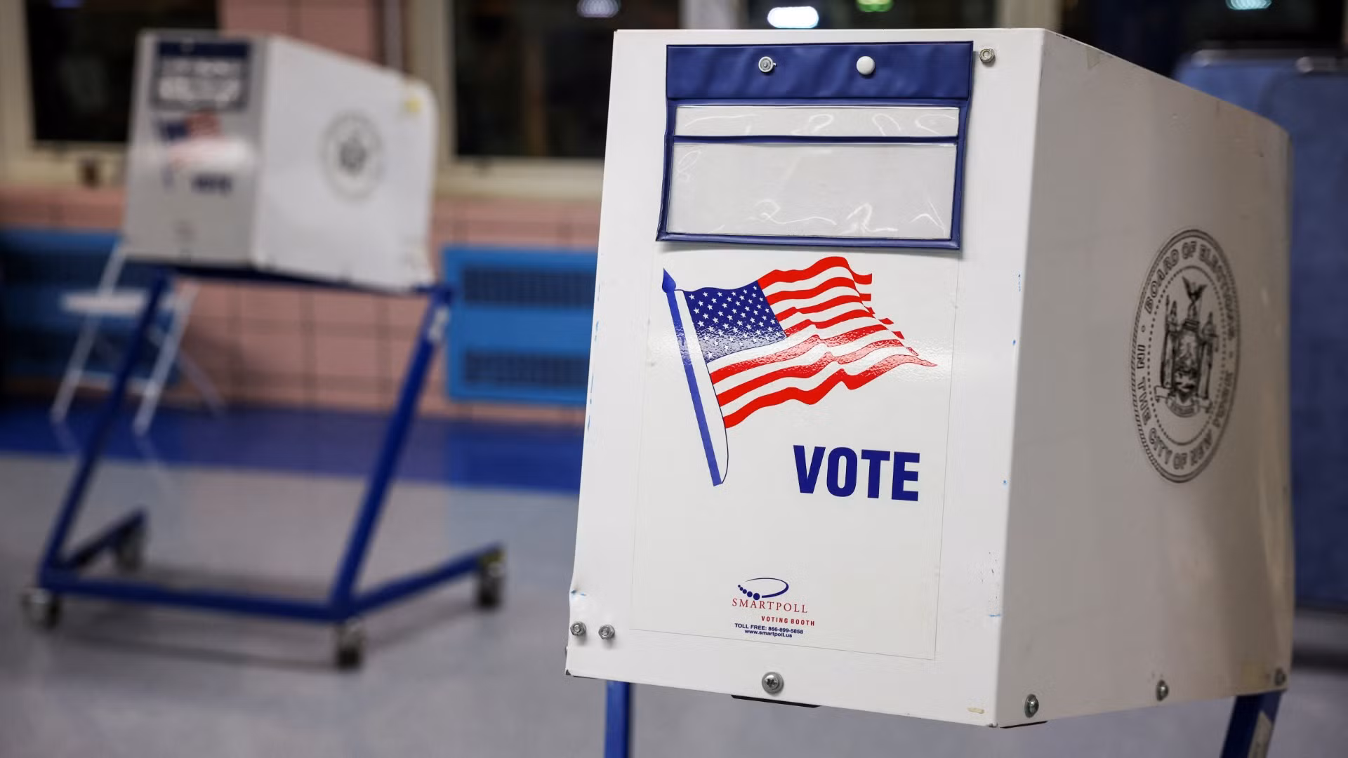 Khu vực bỏ phiếu tại Trường tiểu học Anna Silver PS 20 trong ngày bầu cử chính thức ở Manhattan, thành phố New York, Mỹ, ngày 5/11/2024. (Ảnh: Reuters) Khu vực bỏ phiếu tại Trường tiểu học Anna Silver PS 20 trong ngày bầu cử chính thức ở Manhattan, thành phố New York, Mỹ, ngày 5/11/2024. (Ảnh: Reuters)