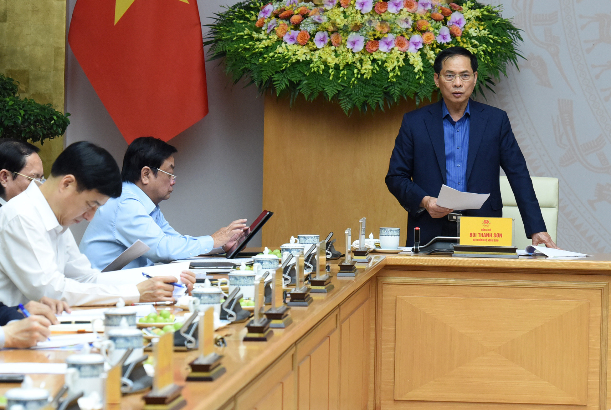 Bộ trưởng Ngoại giao Bùi Thanh Sơn phát biểu.