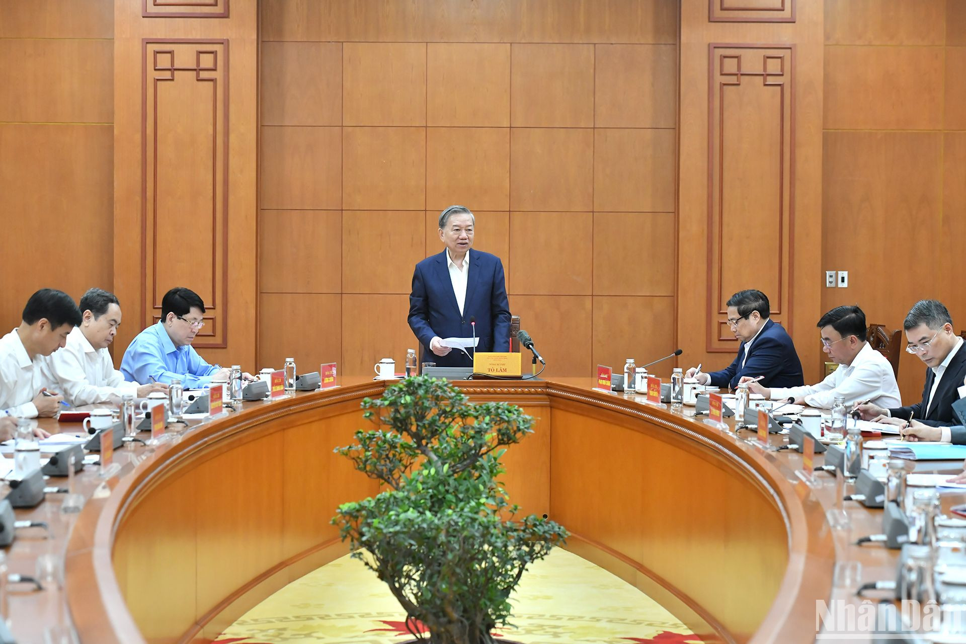 Tổng Bí thư Tô Lâm phát biểu kết luận cuộc họp Tiểu ban Nhân sự Đại hội XIV của Đảng.