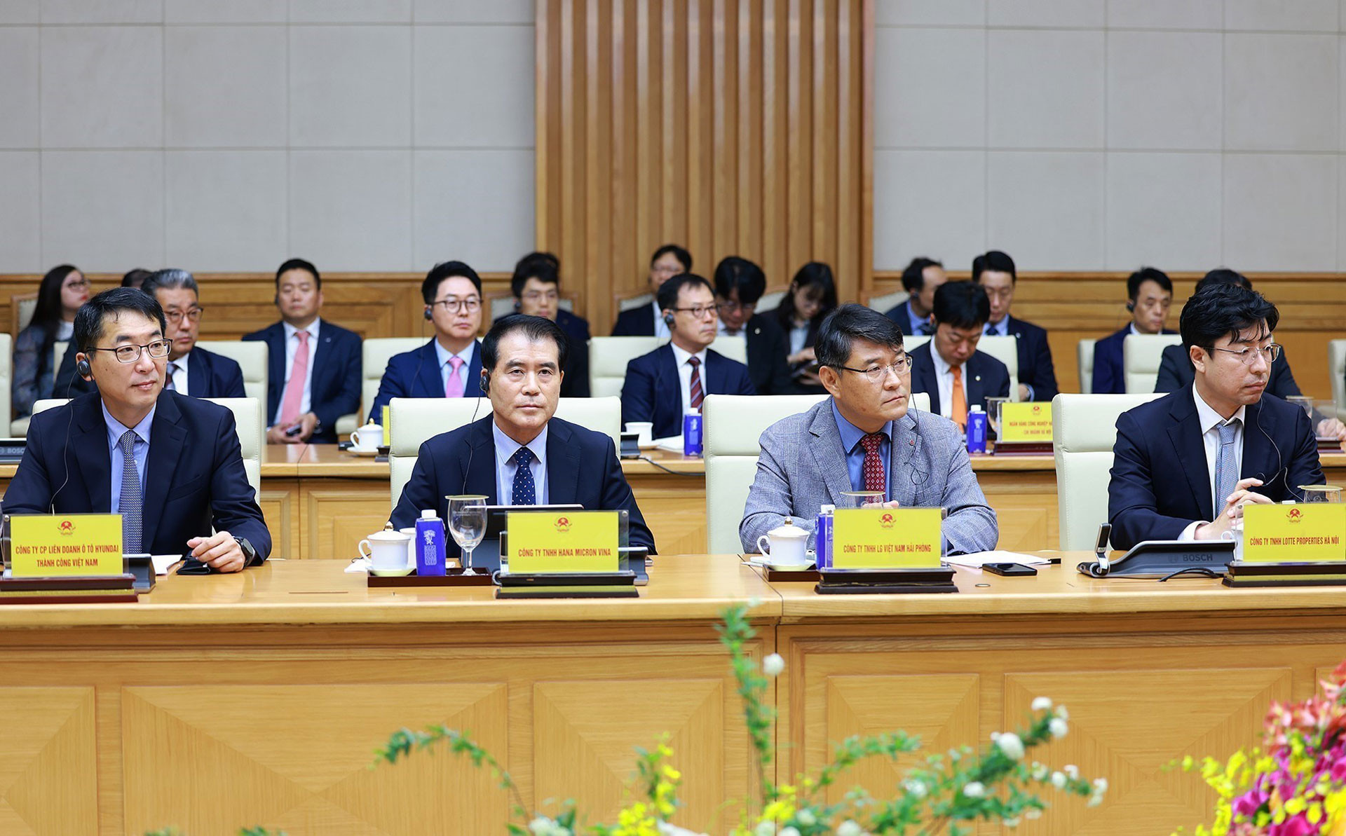 Đại diện các doanh nghiệp Hàn Quốc tham dự tọa đàm. Ảnh: Dương Giang/TTXVN