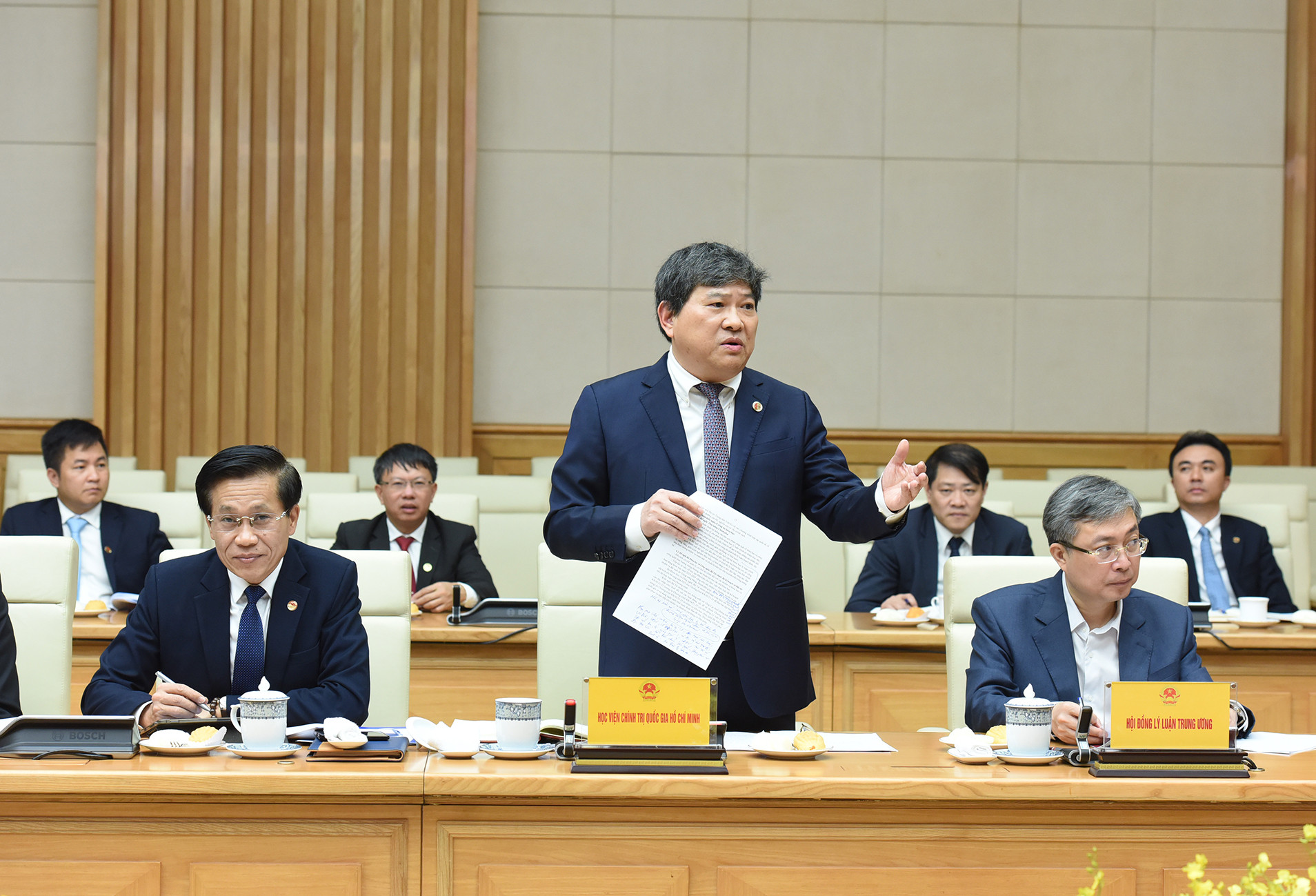 Phó Giám đốc Thường trực Học viện Chính trị quốc gia Hồ Chí Minh Nguyễn Duy Bắc phát biểu.