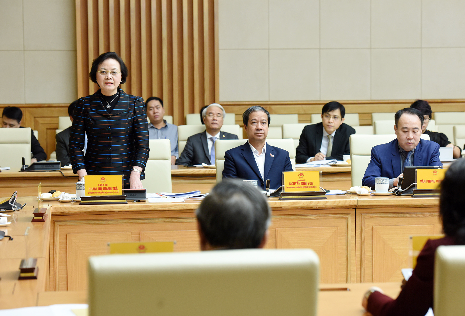 Bộ trưởng Nội vụ Phạm Thị Thanh Trà phát biểu.