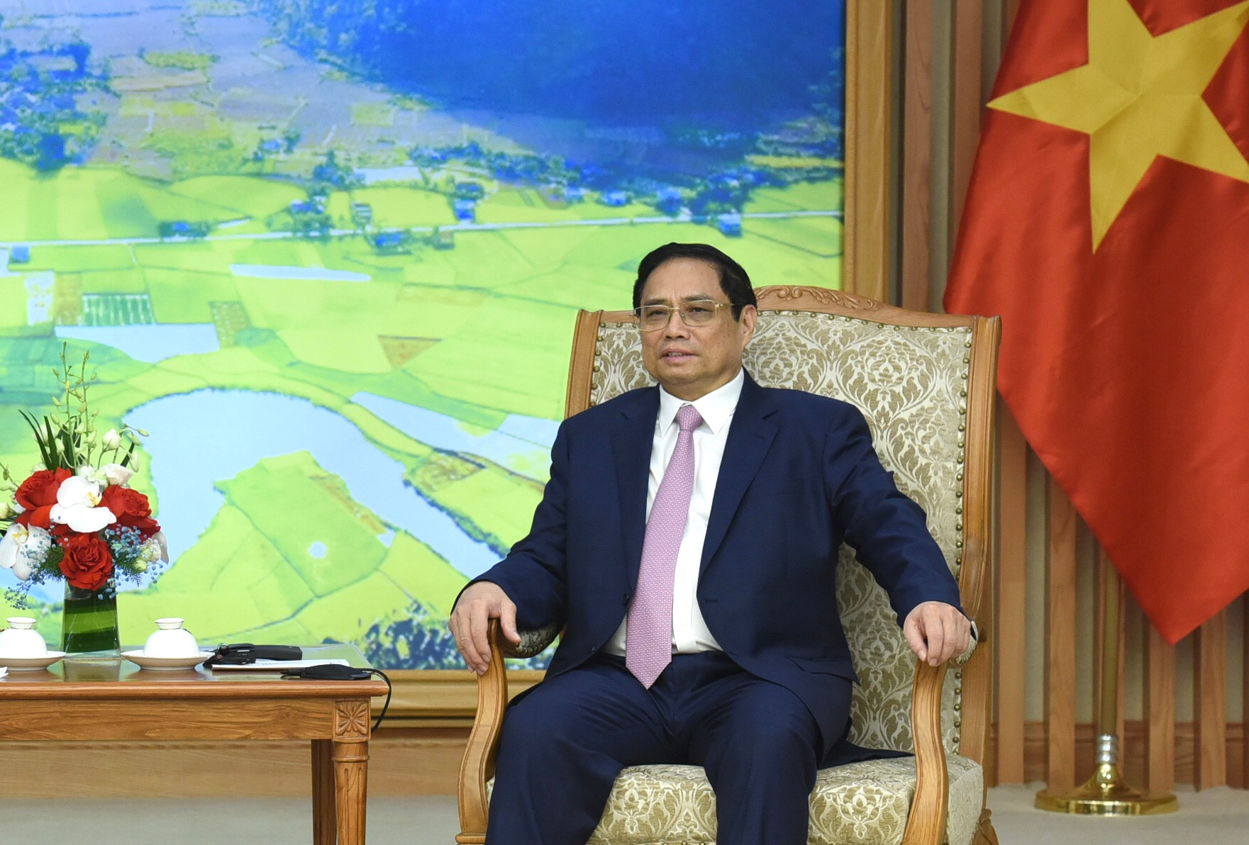 Thủ tướng Phạm Minh Chính phát biểu tại buổi tiếp.