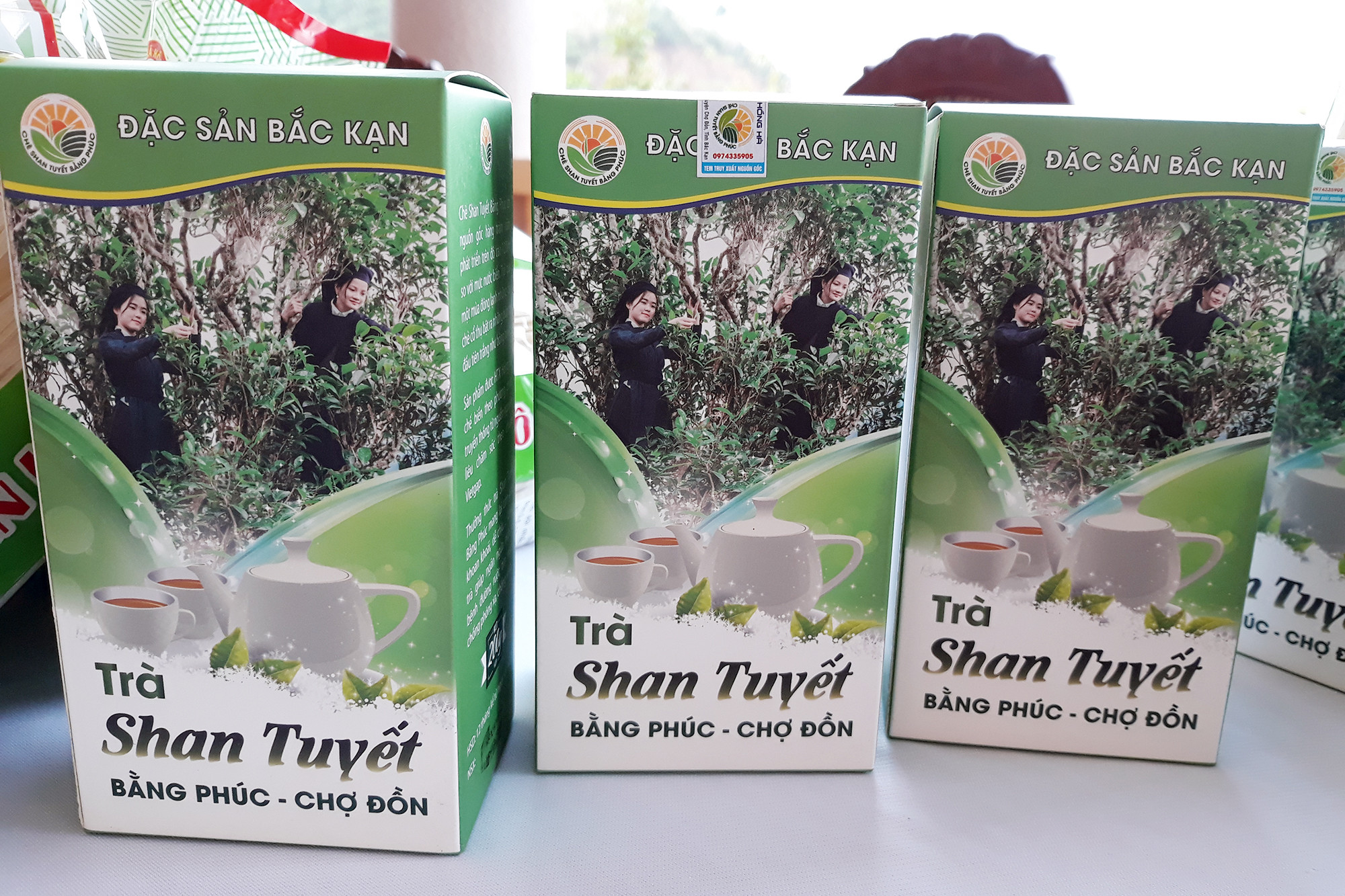 Sản phẩm Trà Shan tuyết của Hợp tác xã Hồng Hà, huyện Chợ Đồn đạt chứng nhận OCOP ba sao. (Ảnh: HƯƠNG DỊU)