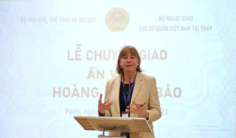 Bà Krista Pikka, Vụ trưởng Vụ Văn hóa và tình trạng khẩn của UNESCO, đánh giá cao tinh thần đoàn kết quốc tế và hợp tác quốc tế trong công tác bảo vệ cổ vật. (Ảnh: MINH DUY) Bà Krista Pikka, Vụ trưởng Vụ Văn hóa và tình trạng khẩn của UNESCO, đánh giá cao tinh thần đoàn kết quốc tế và hợp tác quốc tế trong công tác bảo vệ cổ vật. (Ảnh: MINH DUY)