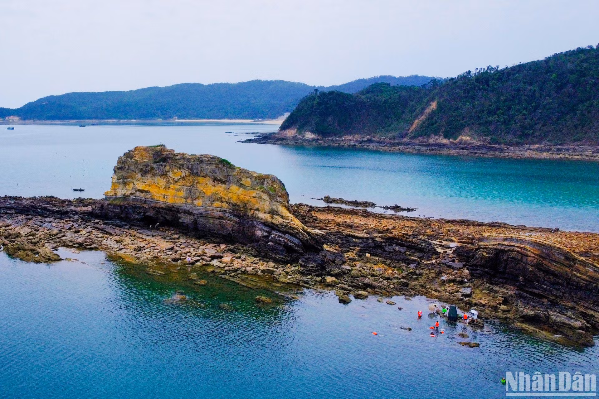 Du khách đi tàu ra đảo nhỏ giữa biển để ngắm chim trời, cá nước và được hướng dẫn viên cung cấp dụng cụ câu cá.