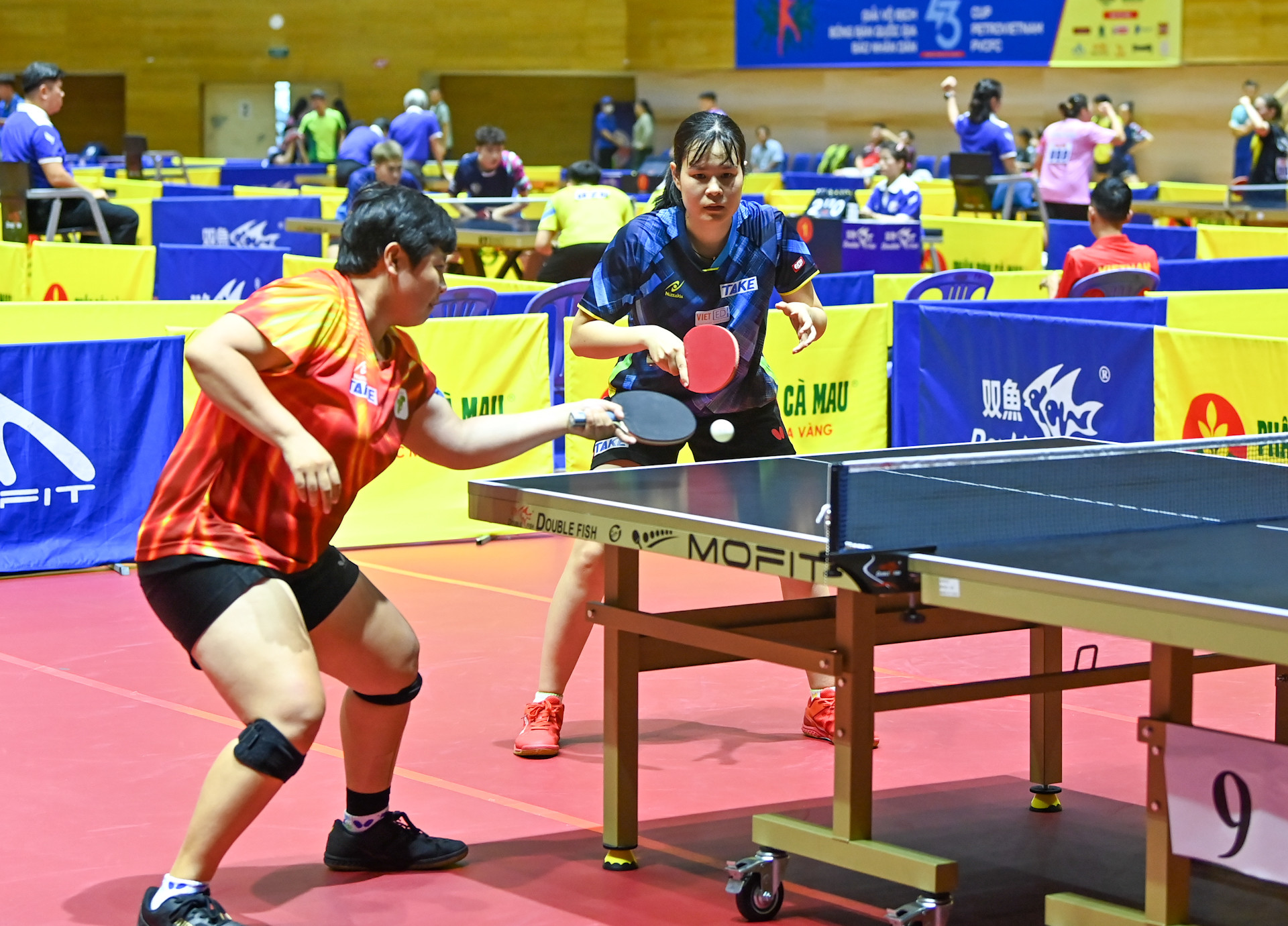 Nguyễn Thị Nga (phải) là Hoa khôi Bóng bàn đầu tiên của Giải vô địch bóng bàn quốc gia Báo Nhân Dân năm 2016, mùa giải thứ 34. Không chỉ thu hút với dáng vóc và thần thái tự tin, cô còn khiến khán giả nể phục bởi kỹ thuật ổn định, những cú giật đầy uy lực và phong thái thi đấu chuyên nghiệp.