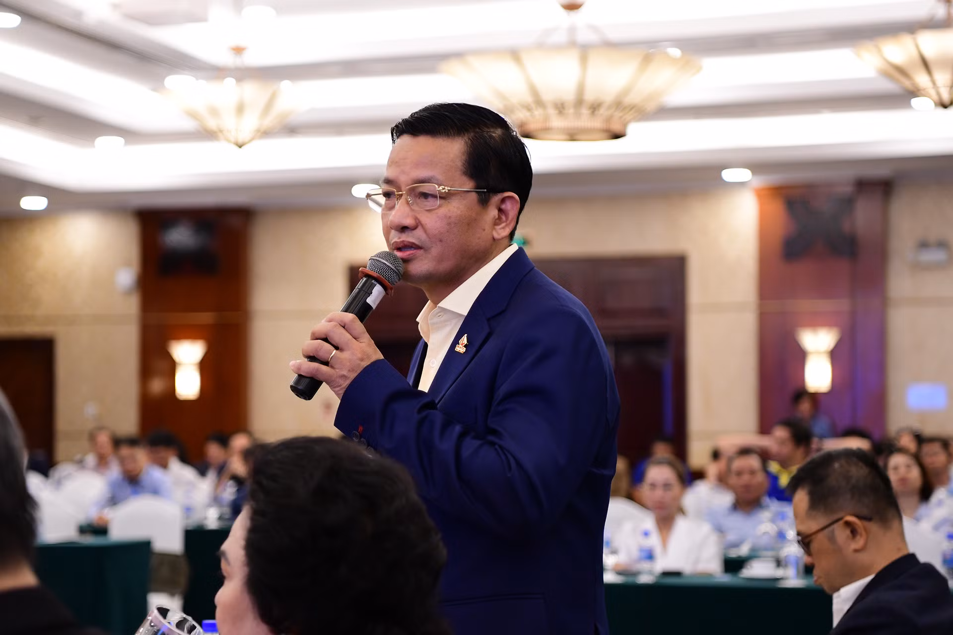 Ông Trịnh Tiến Dũng, Tổng Giám đốc Công ty Cổ phần Cơ khí Xây dựng Thương mại Đại Dũng phát biểu tại phiên tọa đàm.