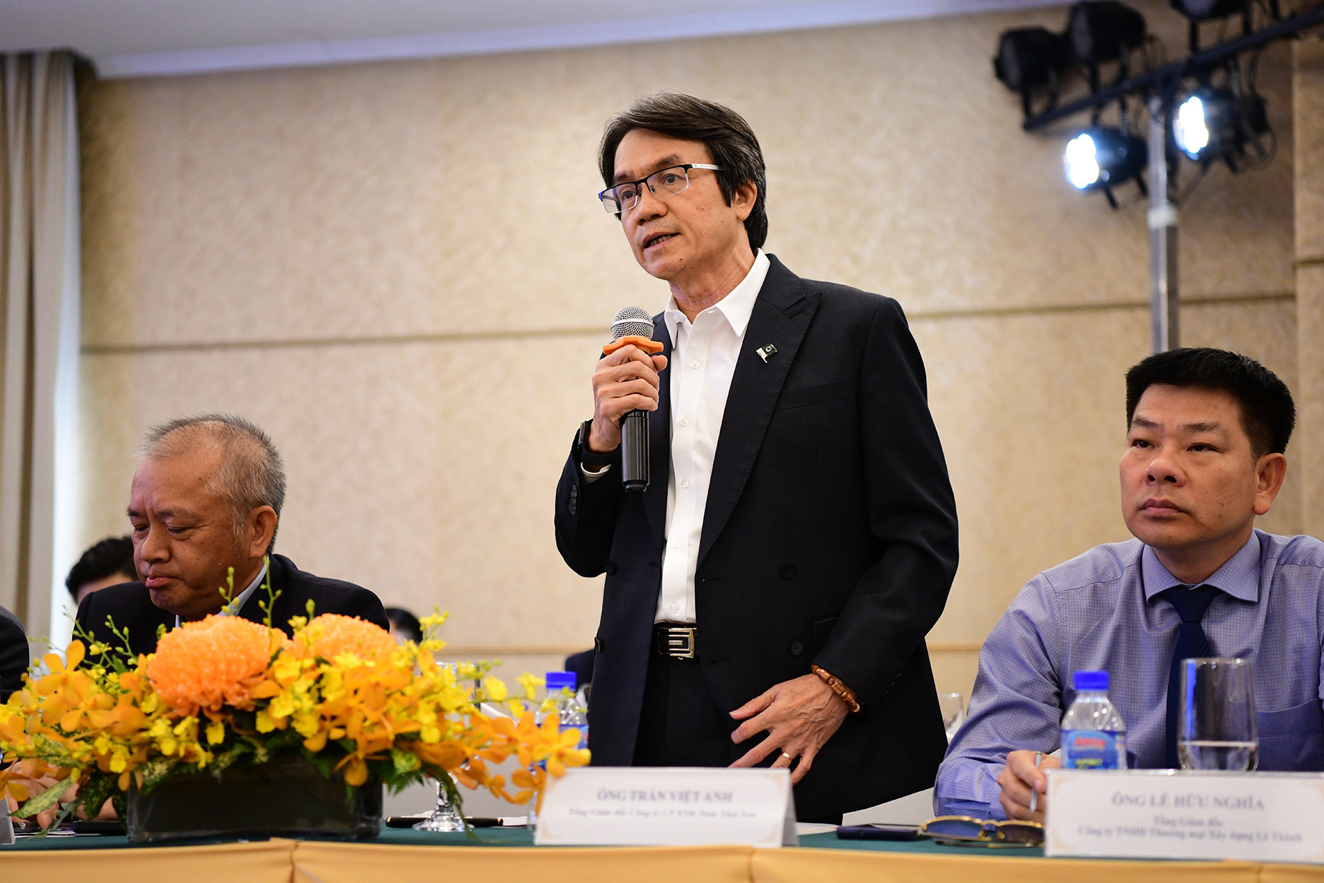 Ông Trần Việt Anh, Tổng Giám đốc Công ty cổ phần xuất nhập khẩu Thái Sơn phát biểu.